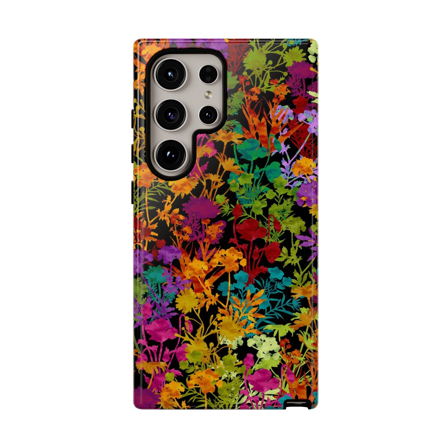 Samsung Galaxy Series Tough Case-Phone Case: Dreamscapes [Multi-Colored Flowers-Dark]