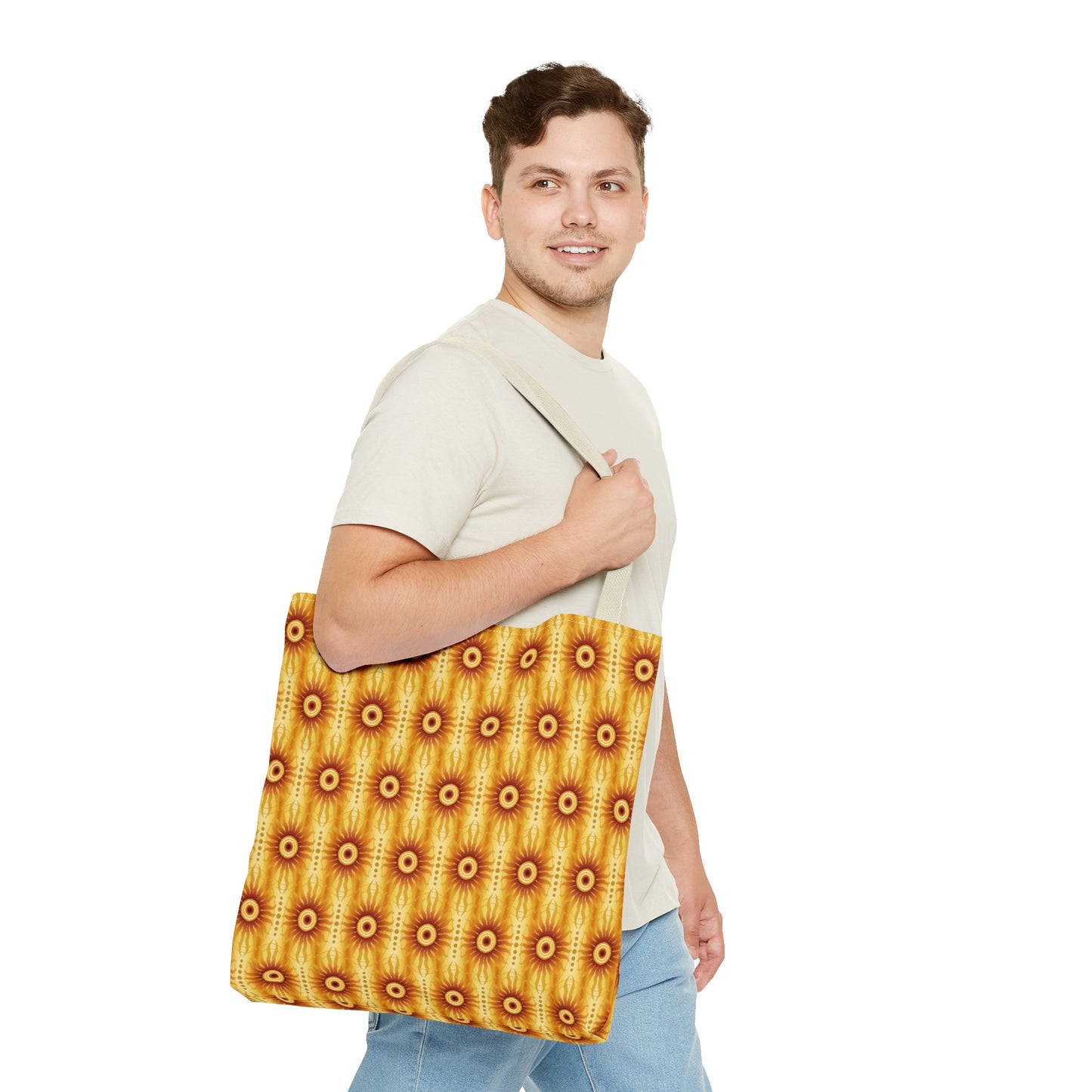 Tote Bag: Large:  ($24.23) Celestial [Crimson/Yellow-Sunbursts]