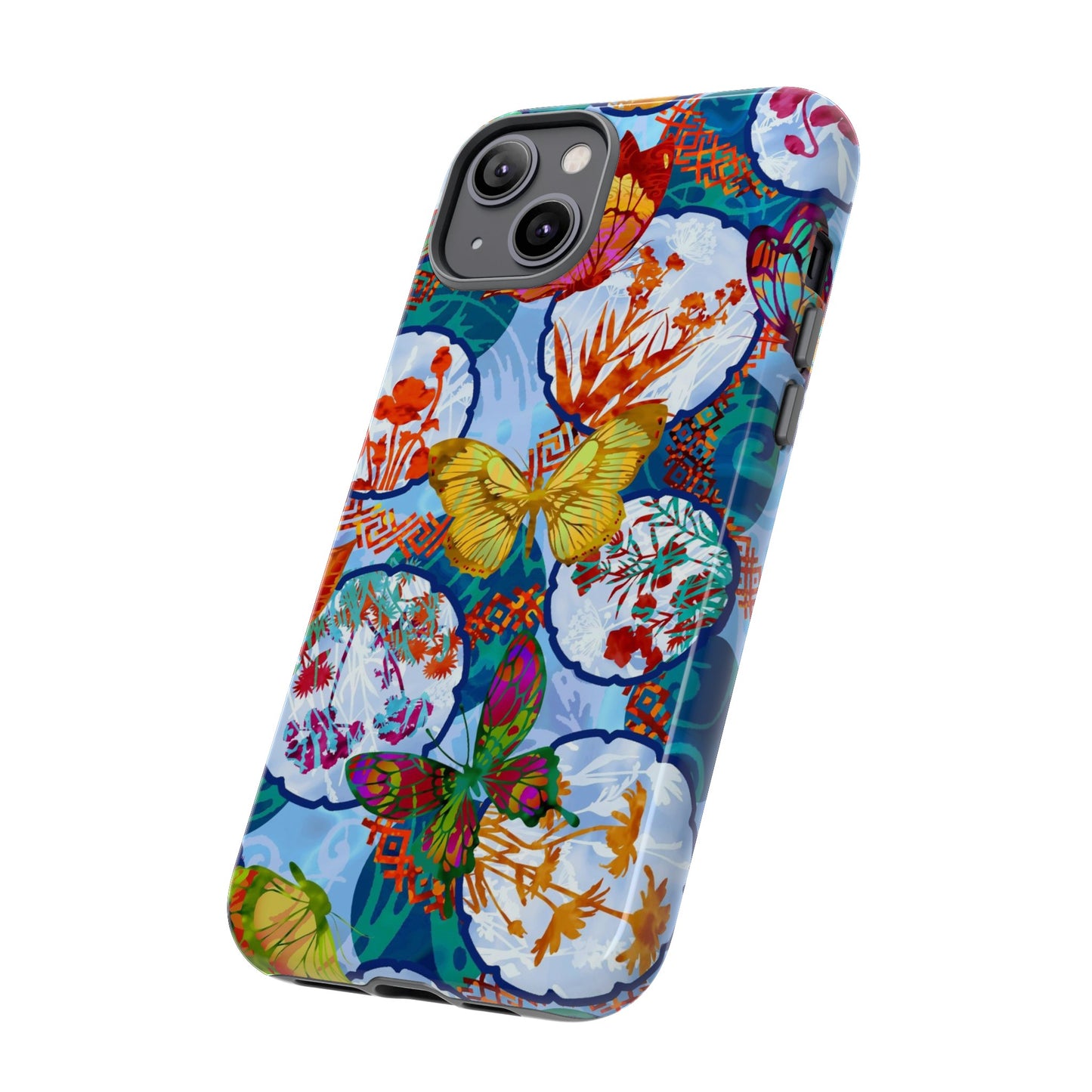 Apple I-Phone 14 (Series)-Tough Case-Phone Case: Dreamscapes [Light Blue Butterflies]