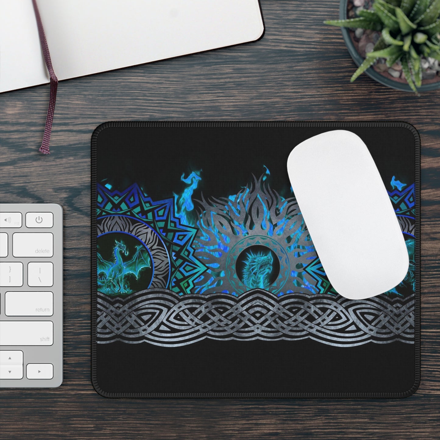 Mouse Pad-Gaming;  9x7 - "Dragonsi" [Blue Fury Panel]