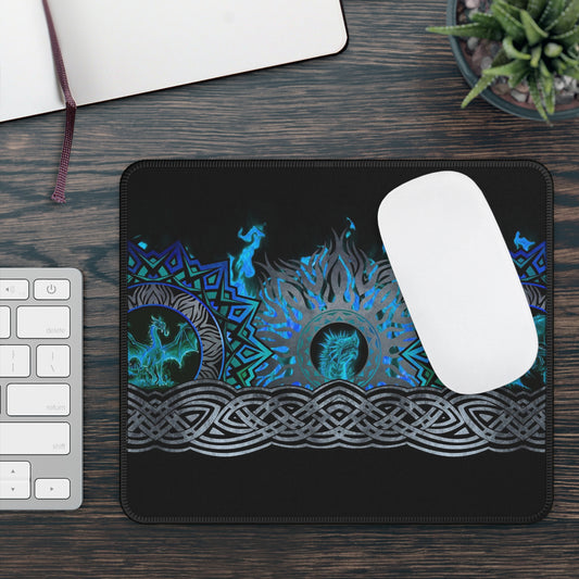 Mouse Pad-Gaming;  9x7 - "Dragonsi" [Blue Fury Panel]