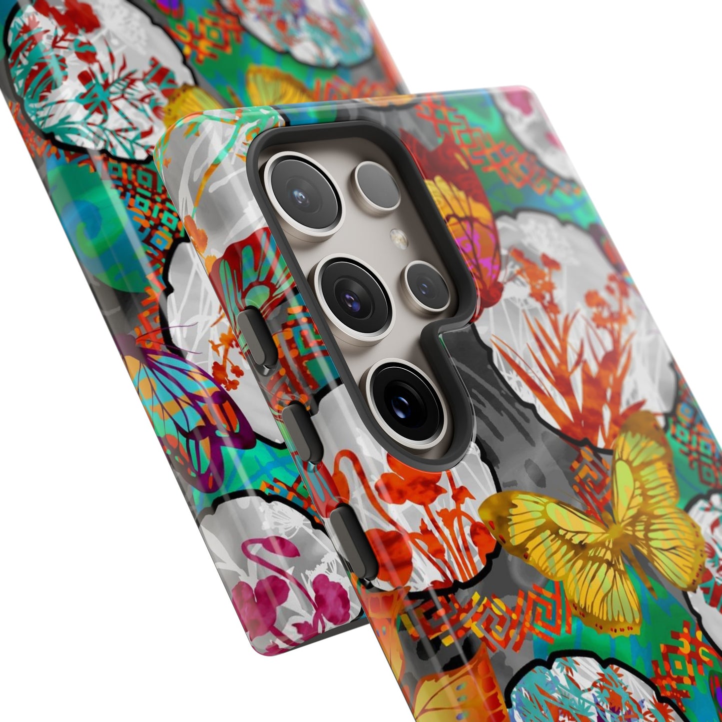 Samsung Galaxy Series Tough Case-Phone Case: Dreamscapes [Teal Green Butterflies]