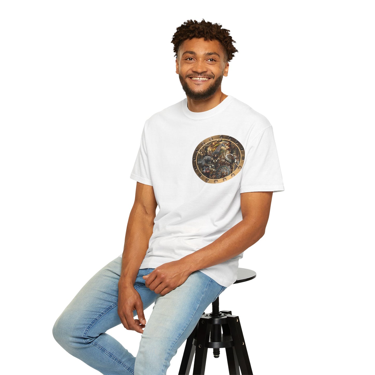 Unisex Heavy Cotton Tee:  "Steampunk Menagerie" [Animals]