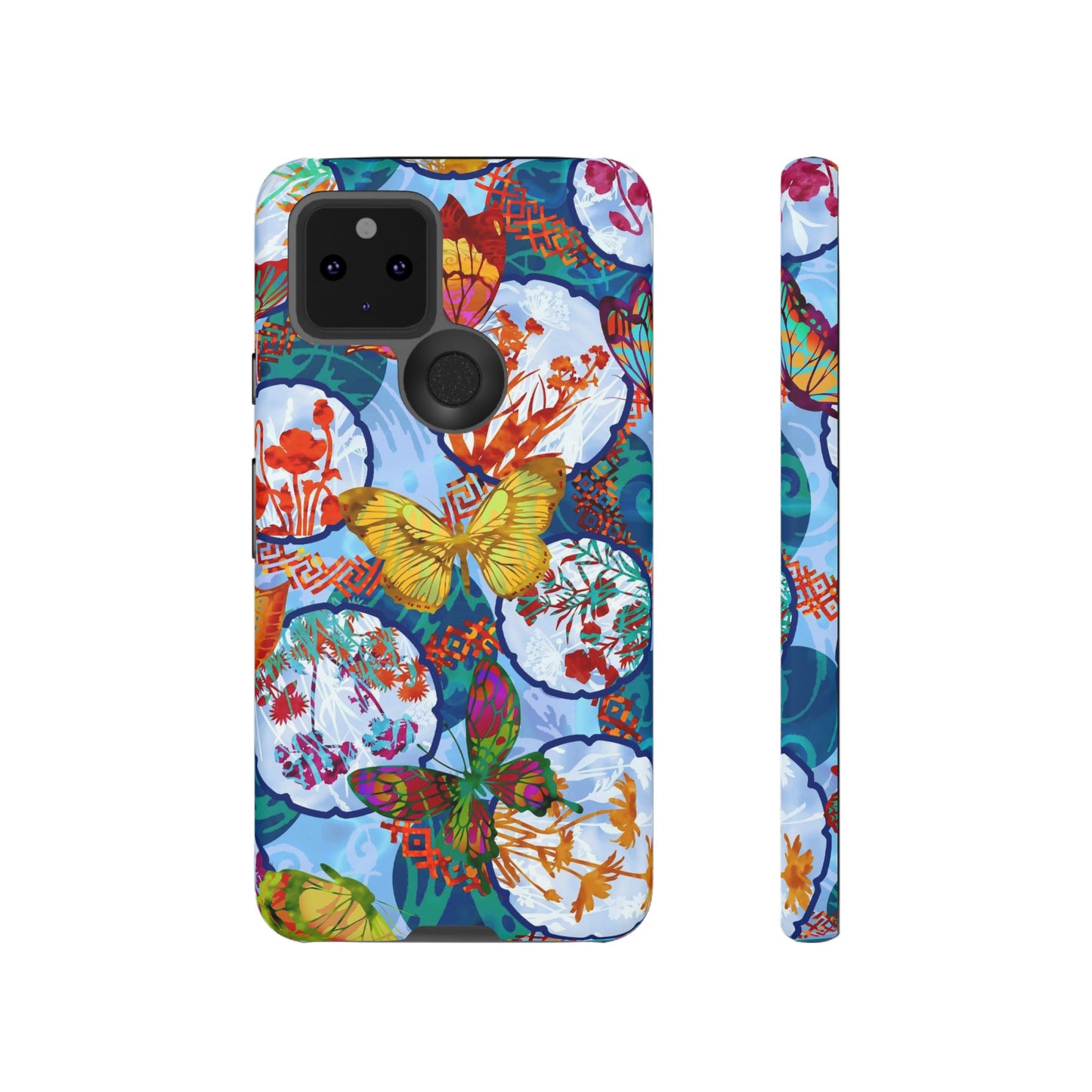 Android Google Pixel (Series) Tough Case-Phone Case:  Dreamscapes [Light Blue Butterflies]