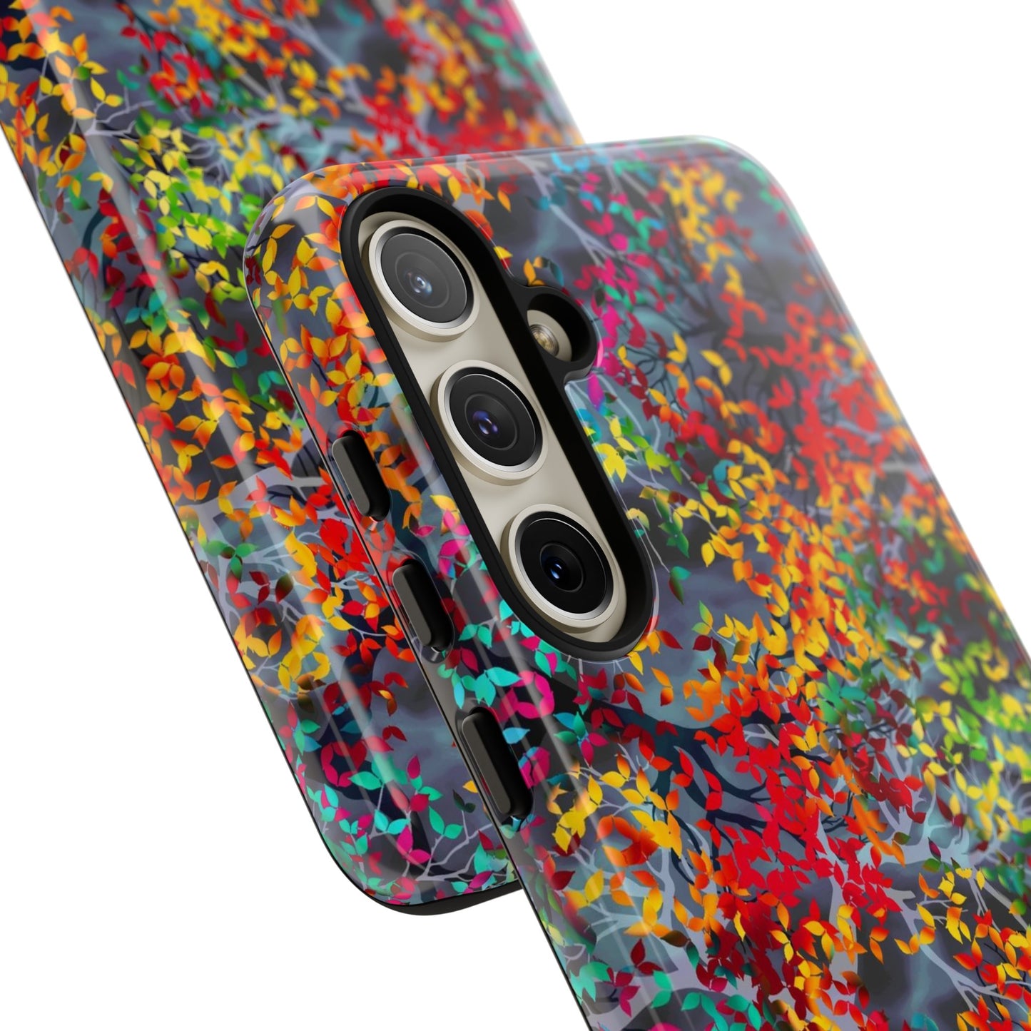 Samsung Galaxy Series Tough Case-Phone Case: Dreamscapes [Multi-Colored Leaves-Dark]