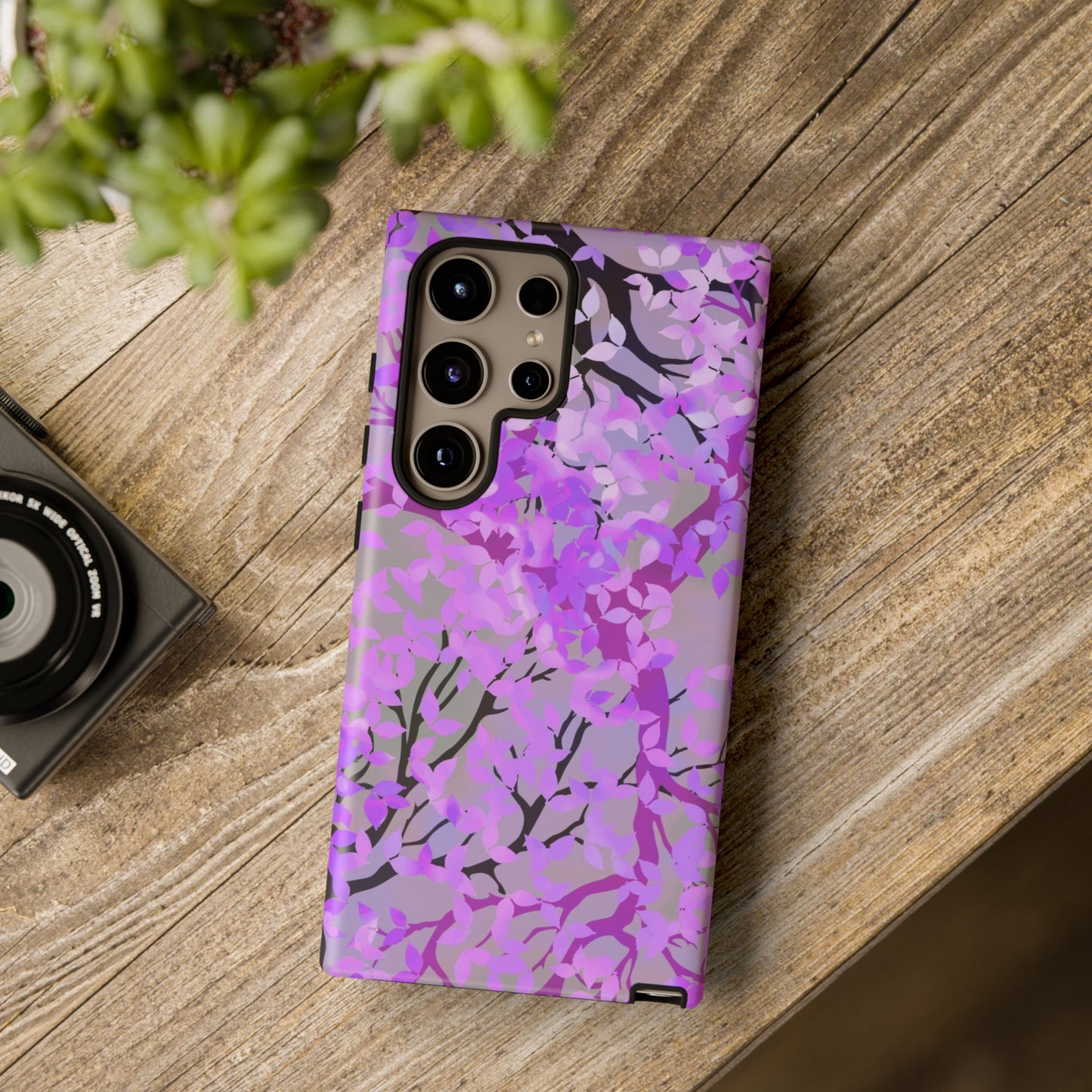Samsung Galaxy Series Tough Case-Phone Case: Dreamscapes [Purple Leaves]
