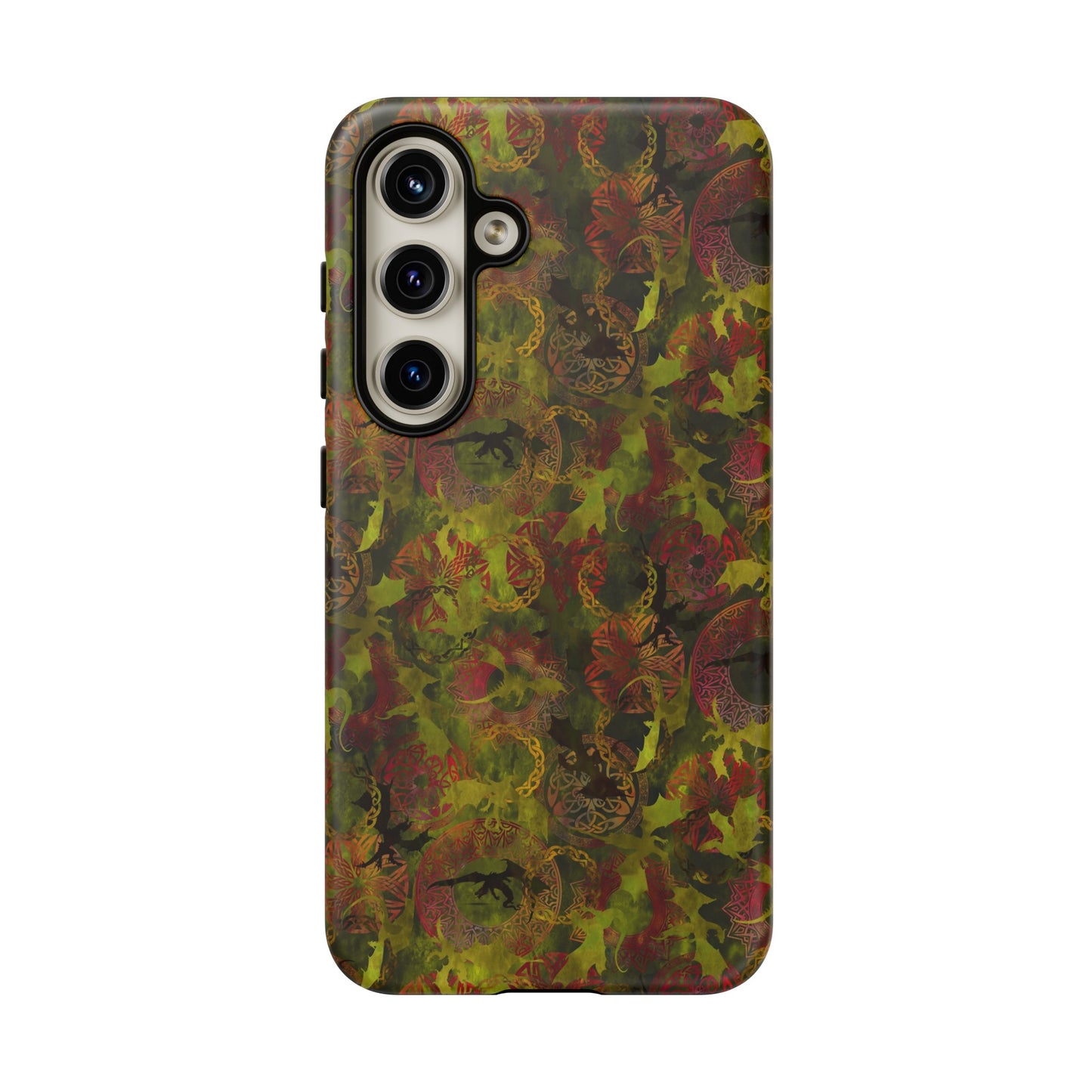 Samsung Galaxy Series Tough Case-Phone Case: Dragons [Green Panel]