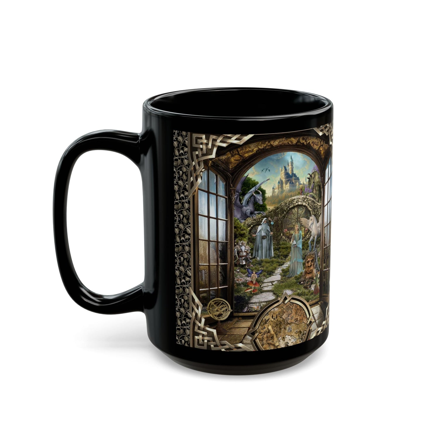 Black Mug-15oz:  "Journey" Panel
