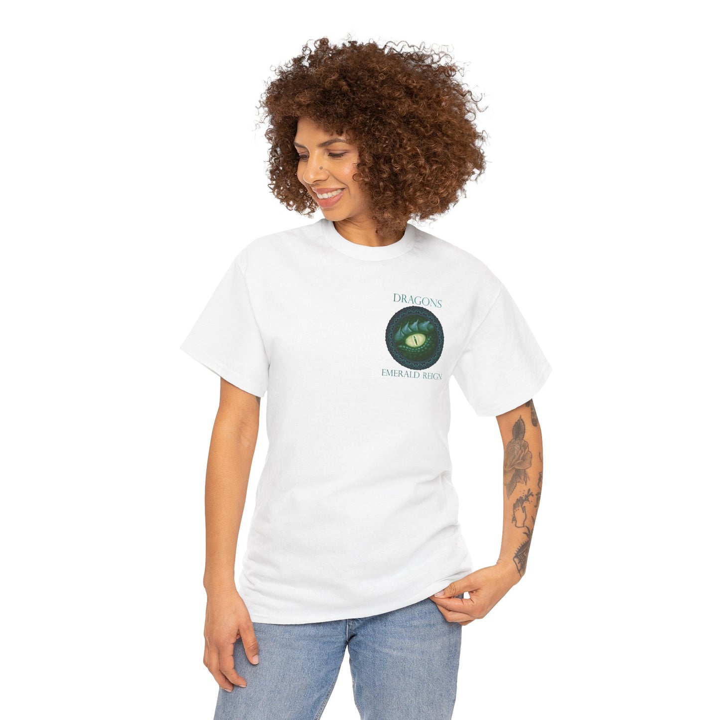 Dragon Eye Graphic Tee — "Dragons: Emerald Reign" Fantasy T‑Shirt