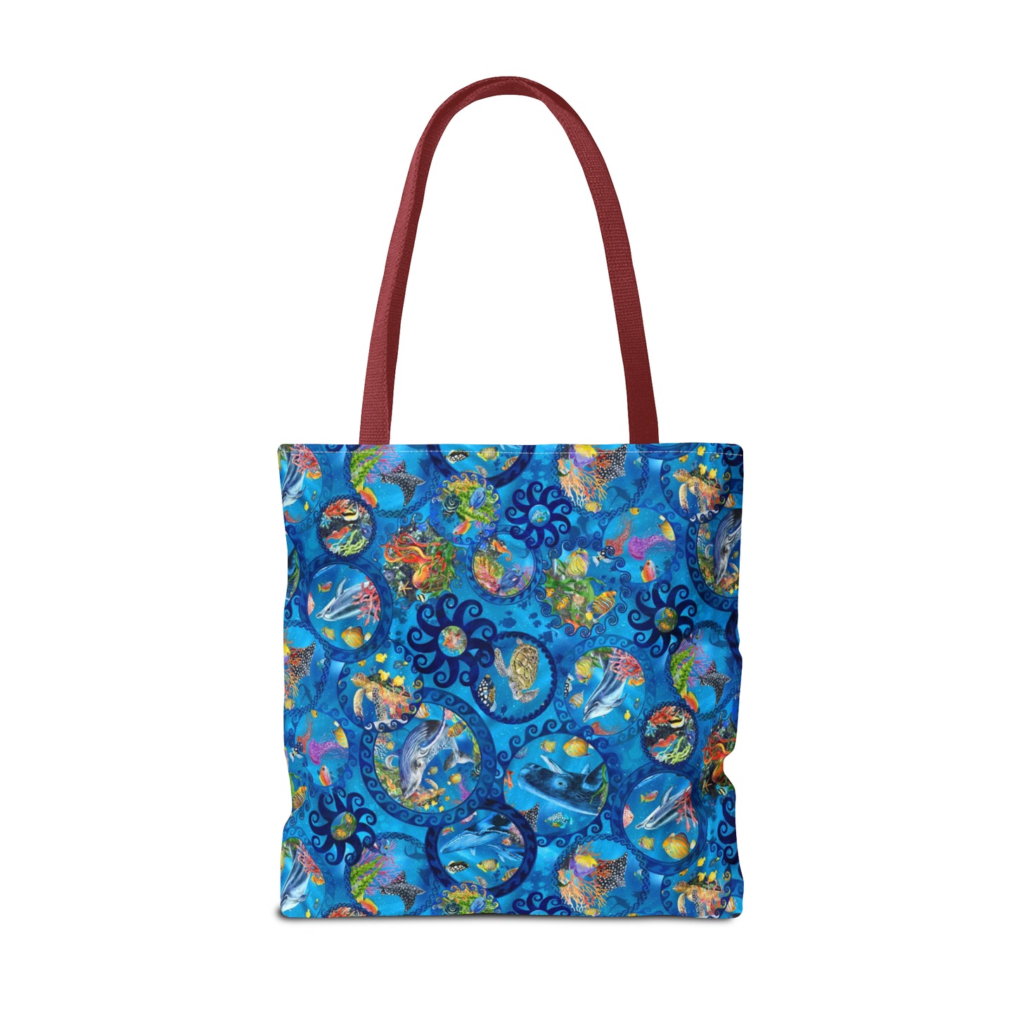 Tote Bag:  large-18x18;  "Calypso" [Sea Life Panel-Circles]