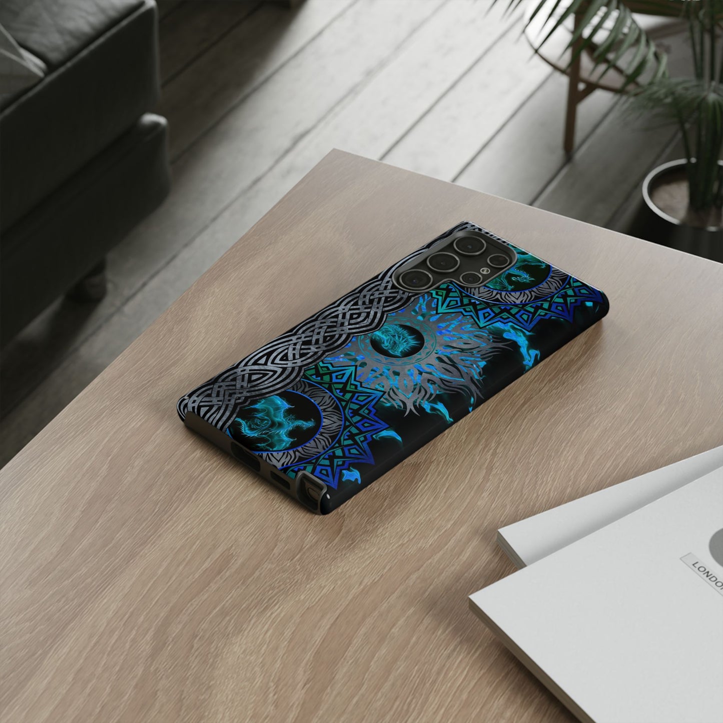 Samsung Galaxy S22 - Tough Case-Phone Case:  Dragons [Blue Fury]