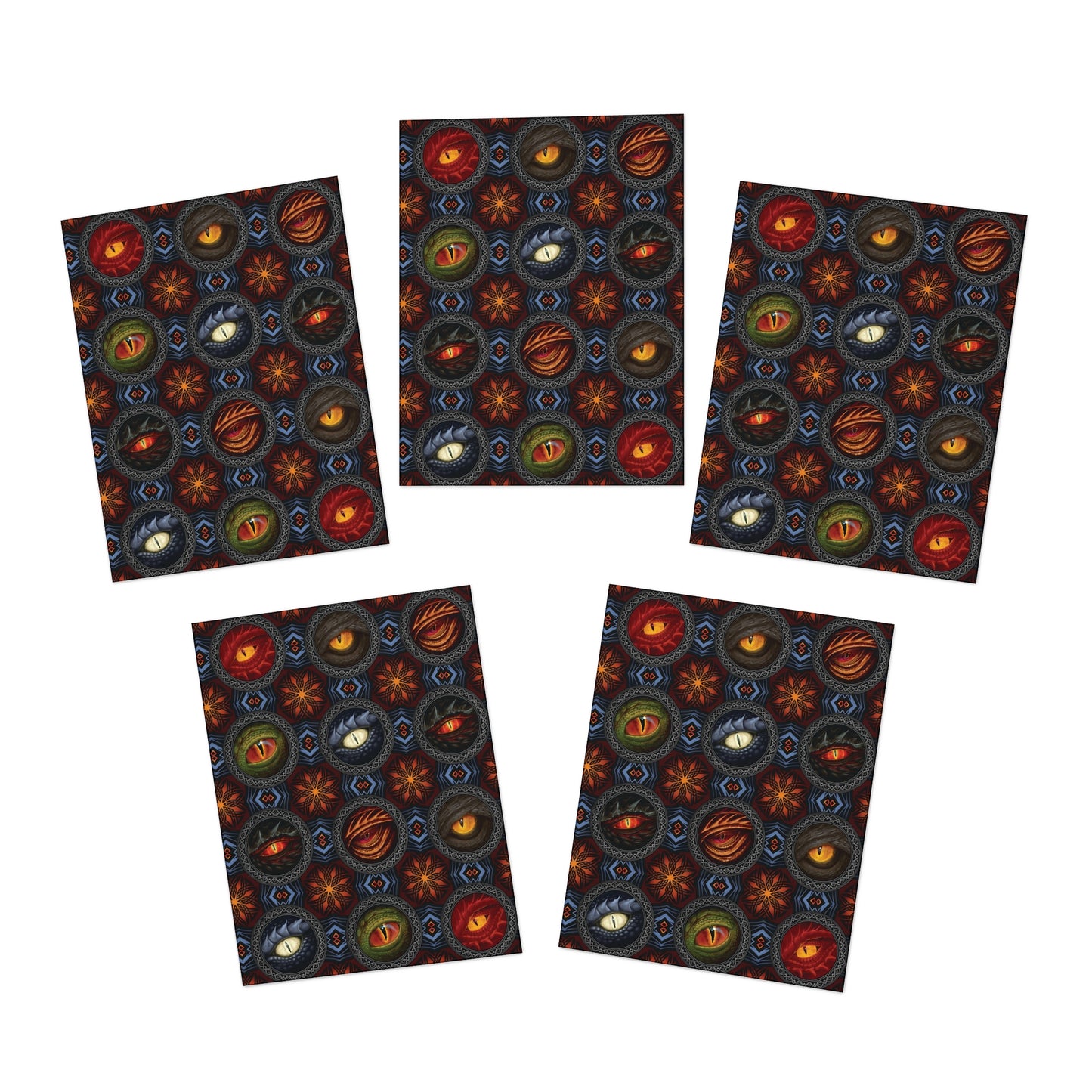 Note Cards (Blank Inside):  Dragone-Eyes - Set of 5