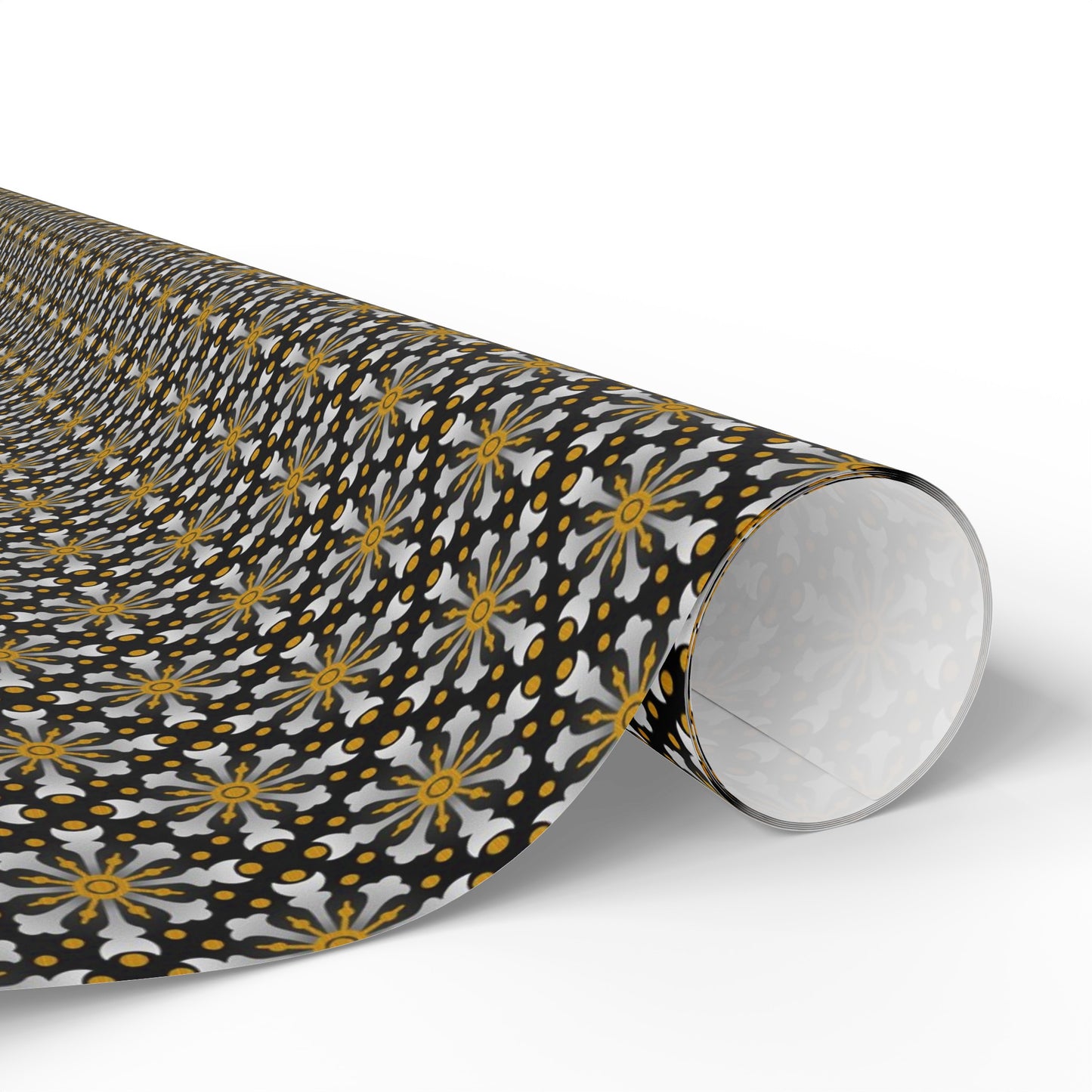 Wrapping Paper:  Celestial [Black/Gold Starbursts]