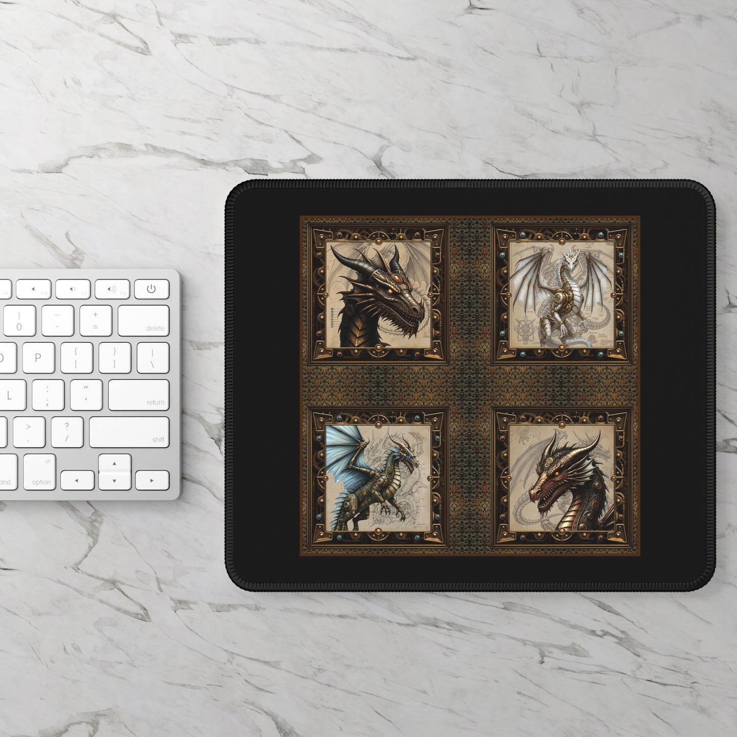 Mouse Pad-Gaming;  9x7:  Steampunk Dragon [Dagon-Profiles]