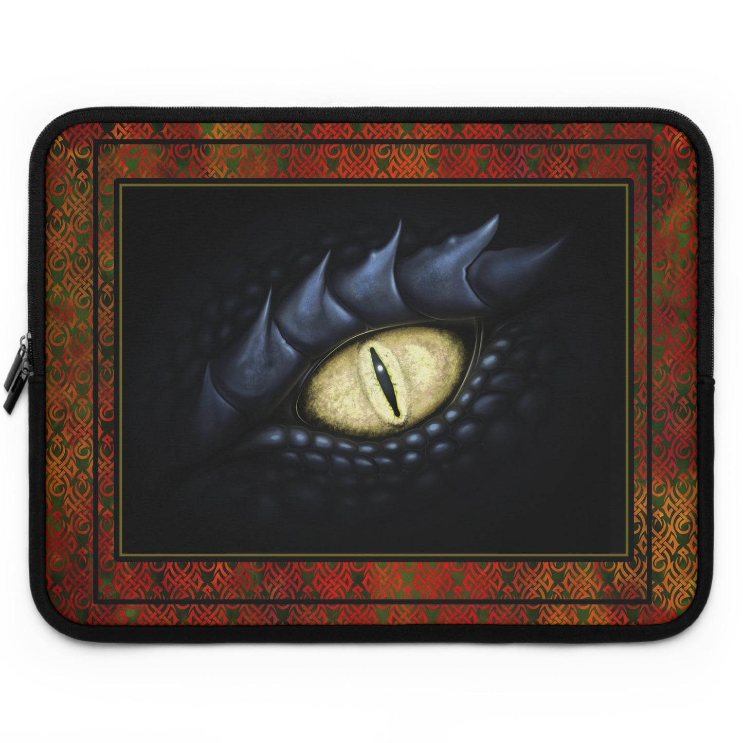 Laptop Sleeve:  "Dragons" [Fire Red; Black Eye];  13", 15", 17" - From "In the Beginning Fabrics".
