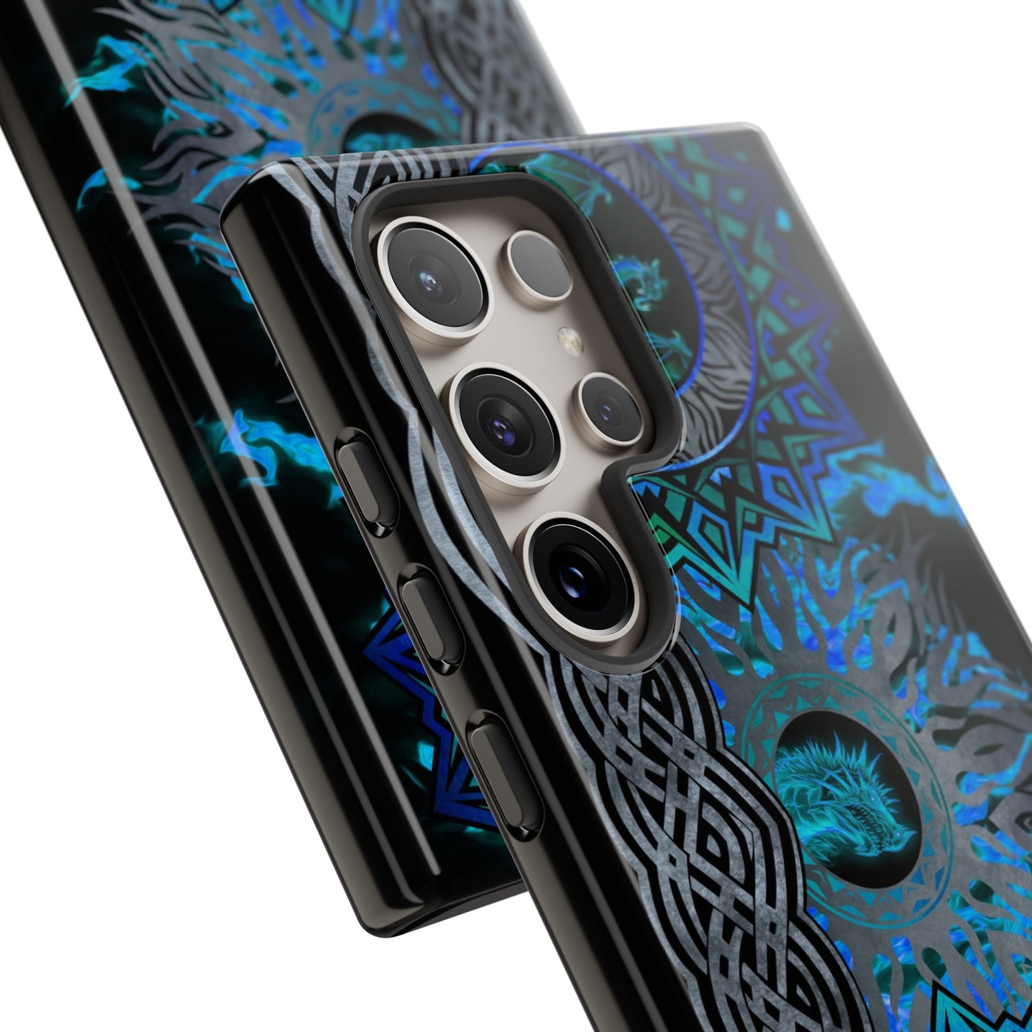 Samsung Galaxy Series Tough Case-Phone Case: Dragons [Blue Fury]