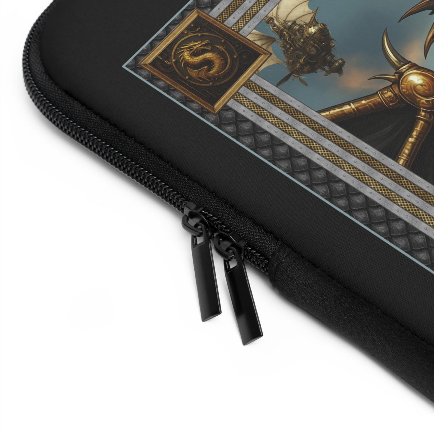 Laptop Sleeve (Sizes:  13", 15", 17"):  Steampunk Dragons [Dragon Head]