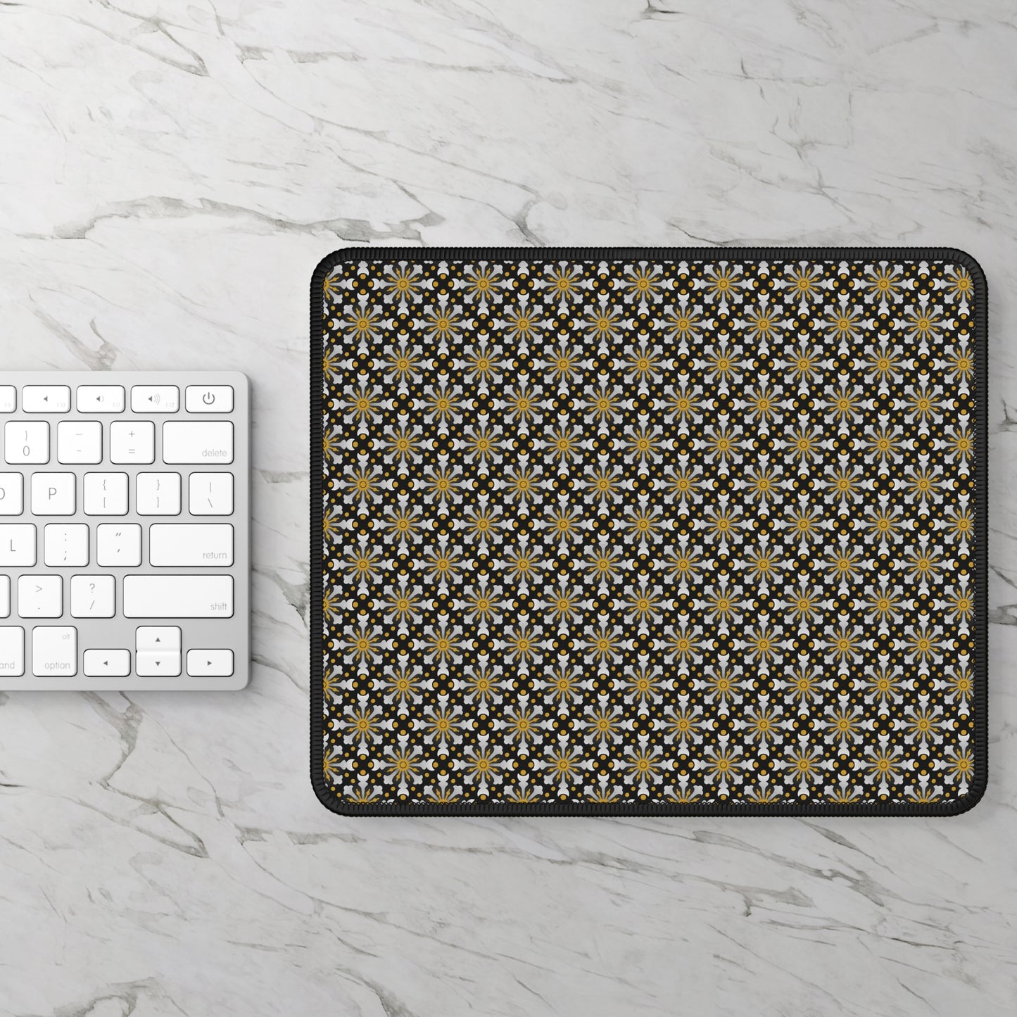 Mouse Pad-Gaming:  Celestial [Black/Gold Sunbursts]