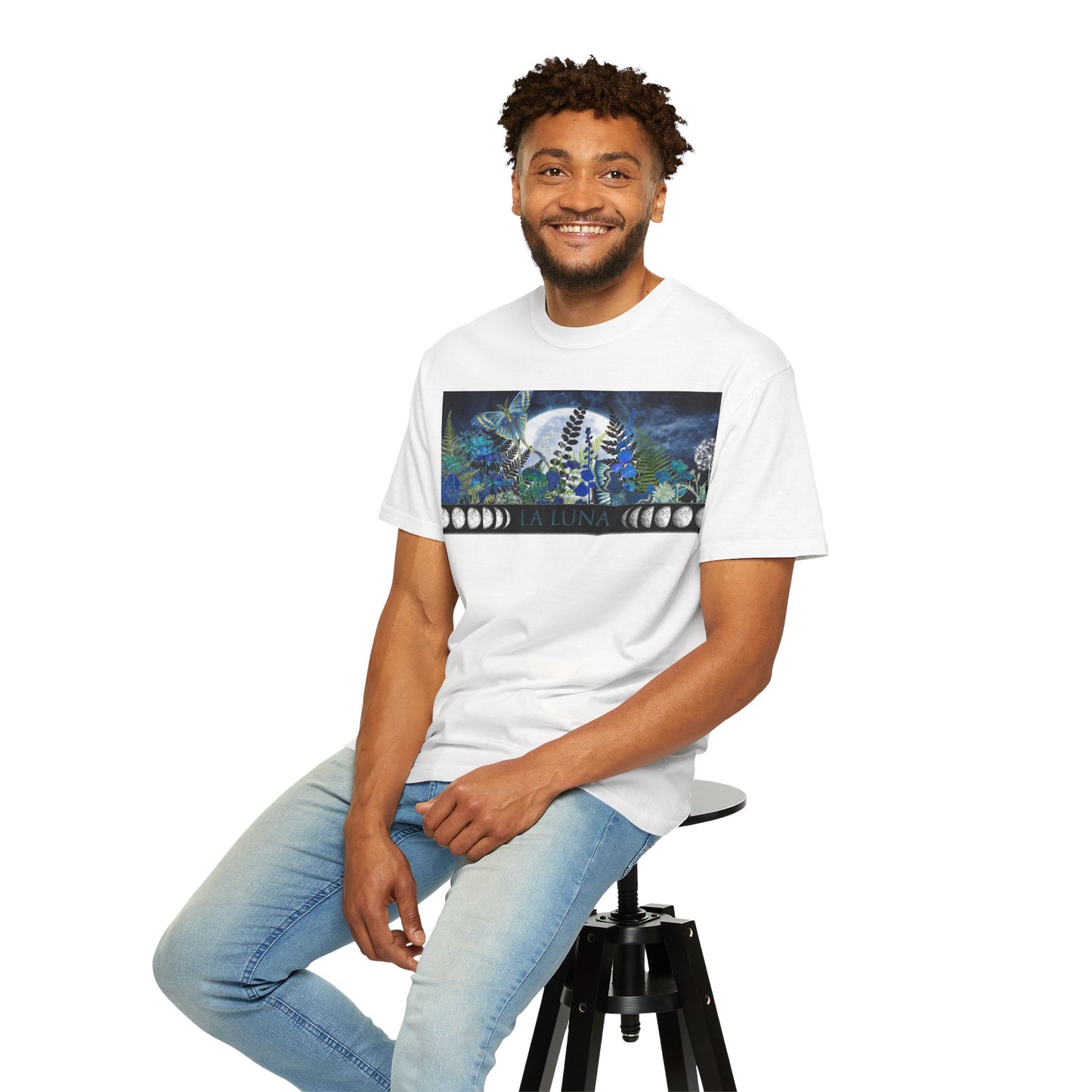 Unisex Heavy Cotton Tee:  "La Luna" [Banner/Panel]