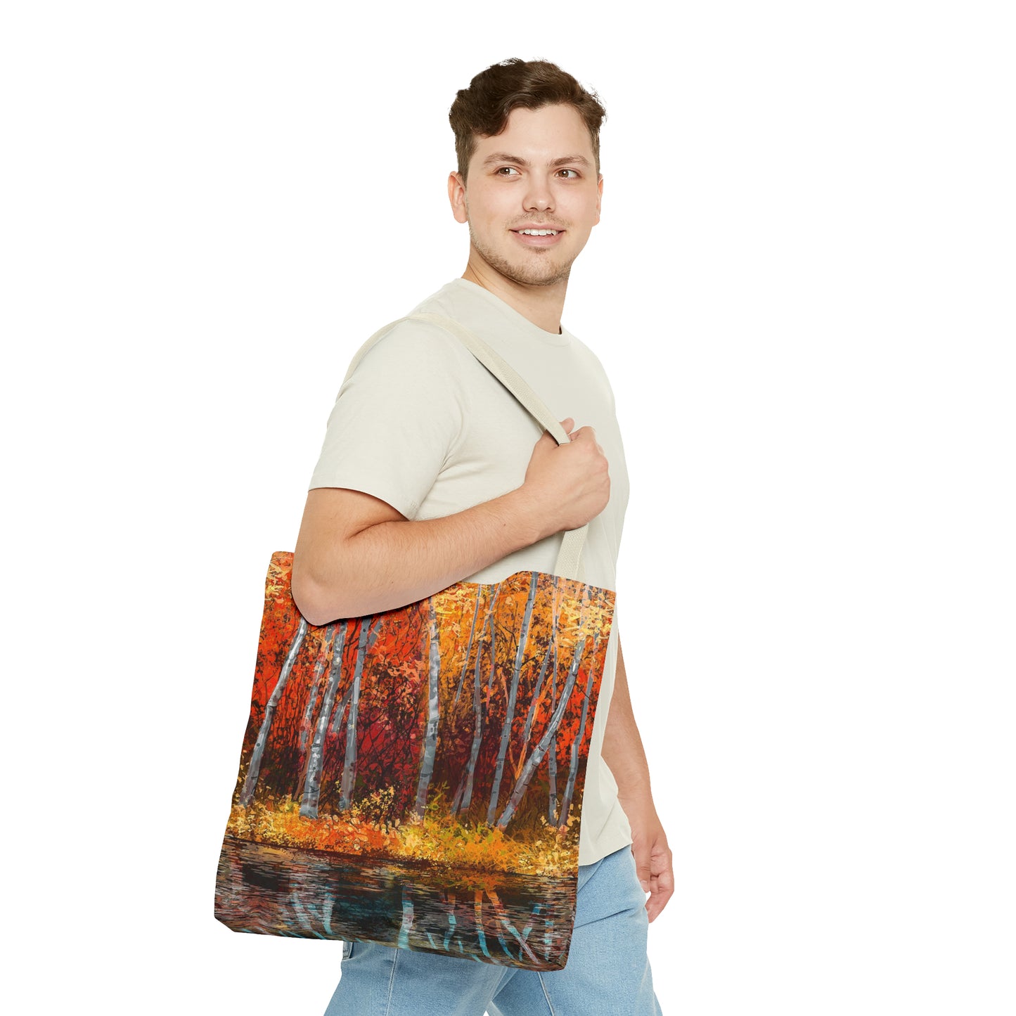 Tote Bag:  large-18x18;  "Year of Art" [Aspen Trees-2: Large Panel]