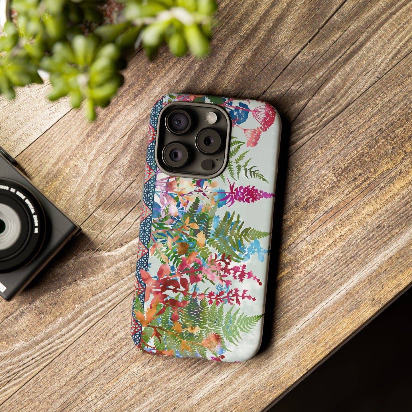 Apple I-Phone 15 (Series) Tough Case-Phone Case:  Haven [Lite Blue Border]