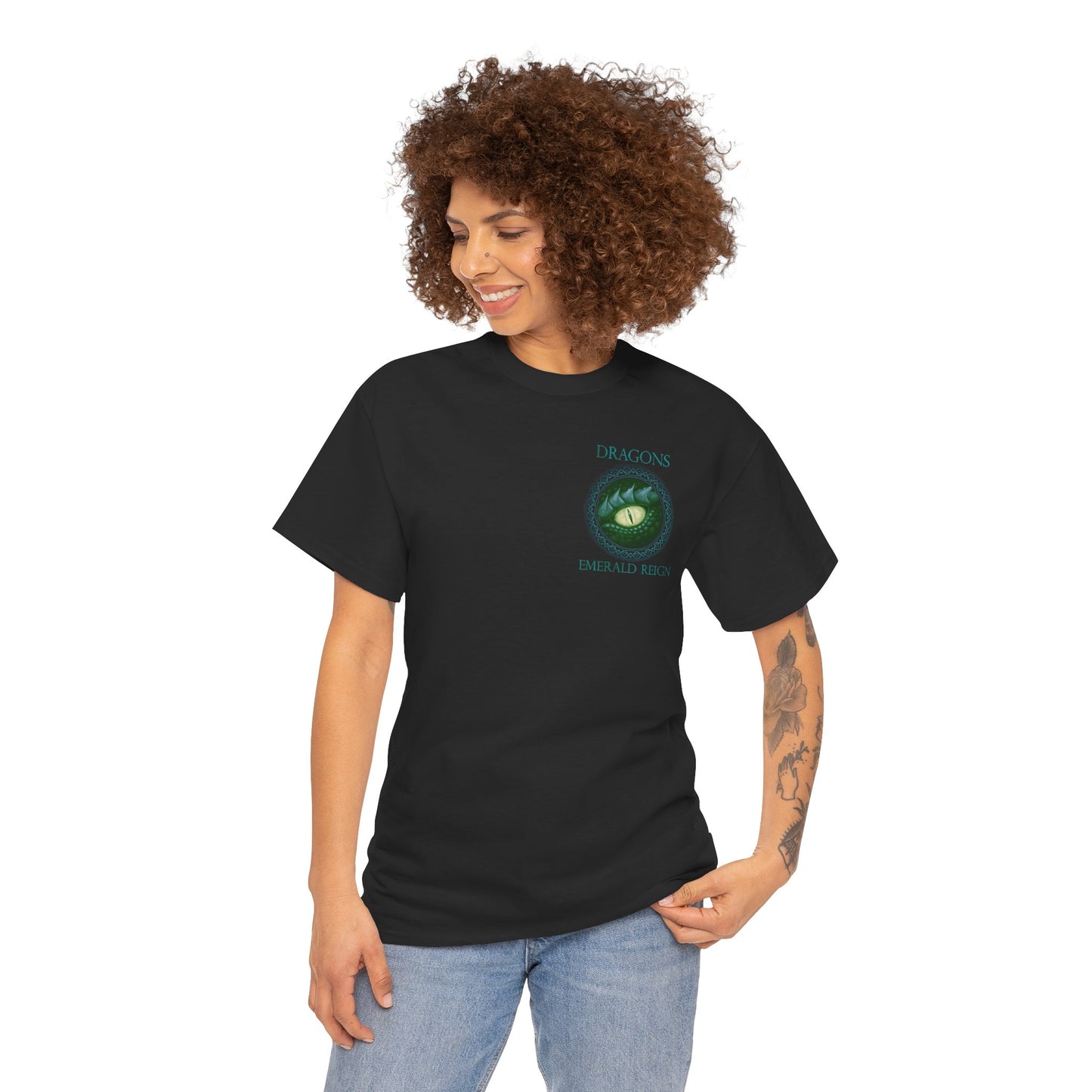Dragon Eye Graphic Tee — "Dragons: Emerald Reign" Fantasy T‑Shirt
