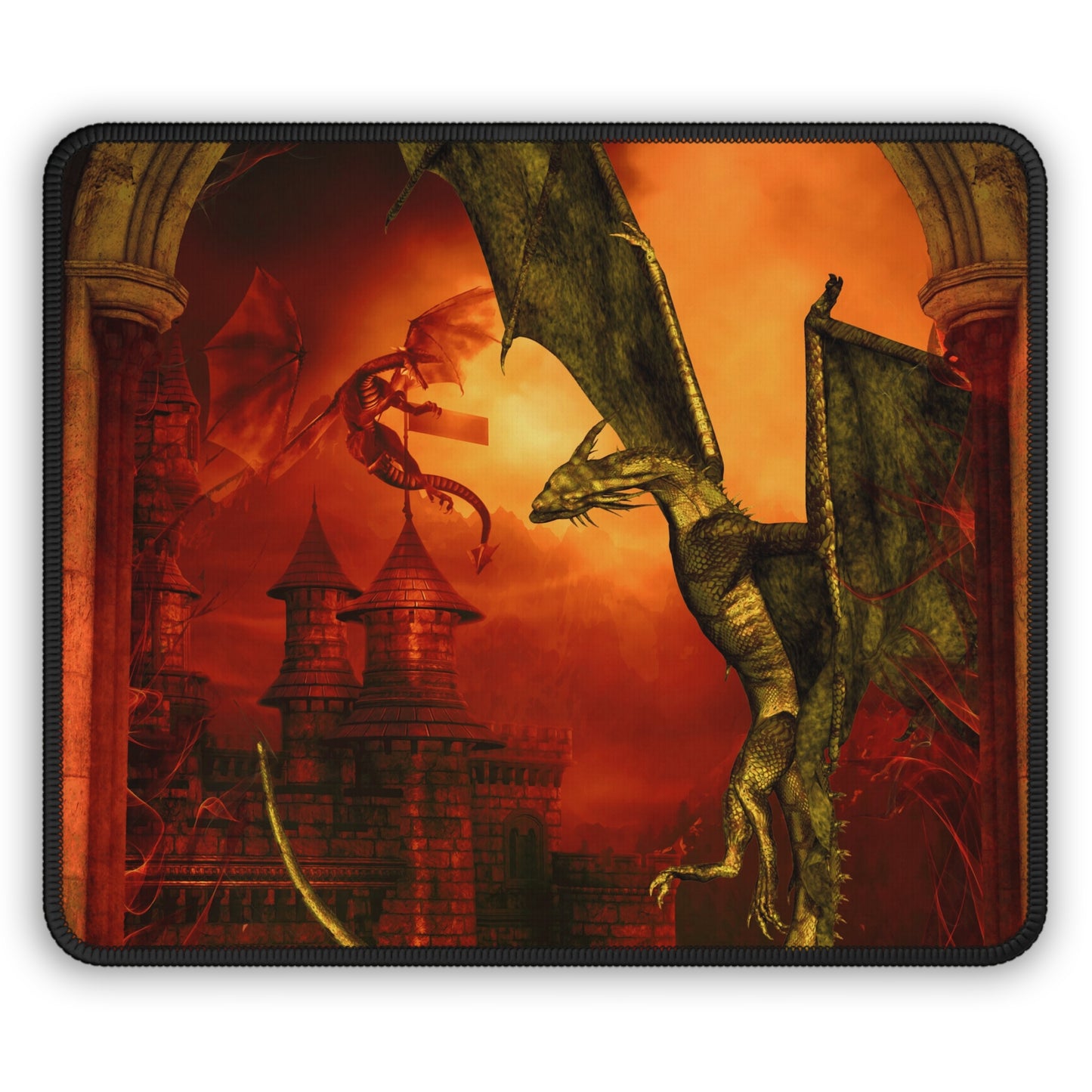 Mouse Pad-Gaming;  9x7:  Dragon [Red Fury Panel Panel]