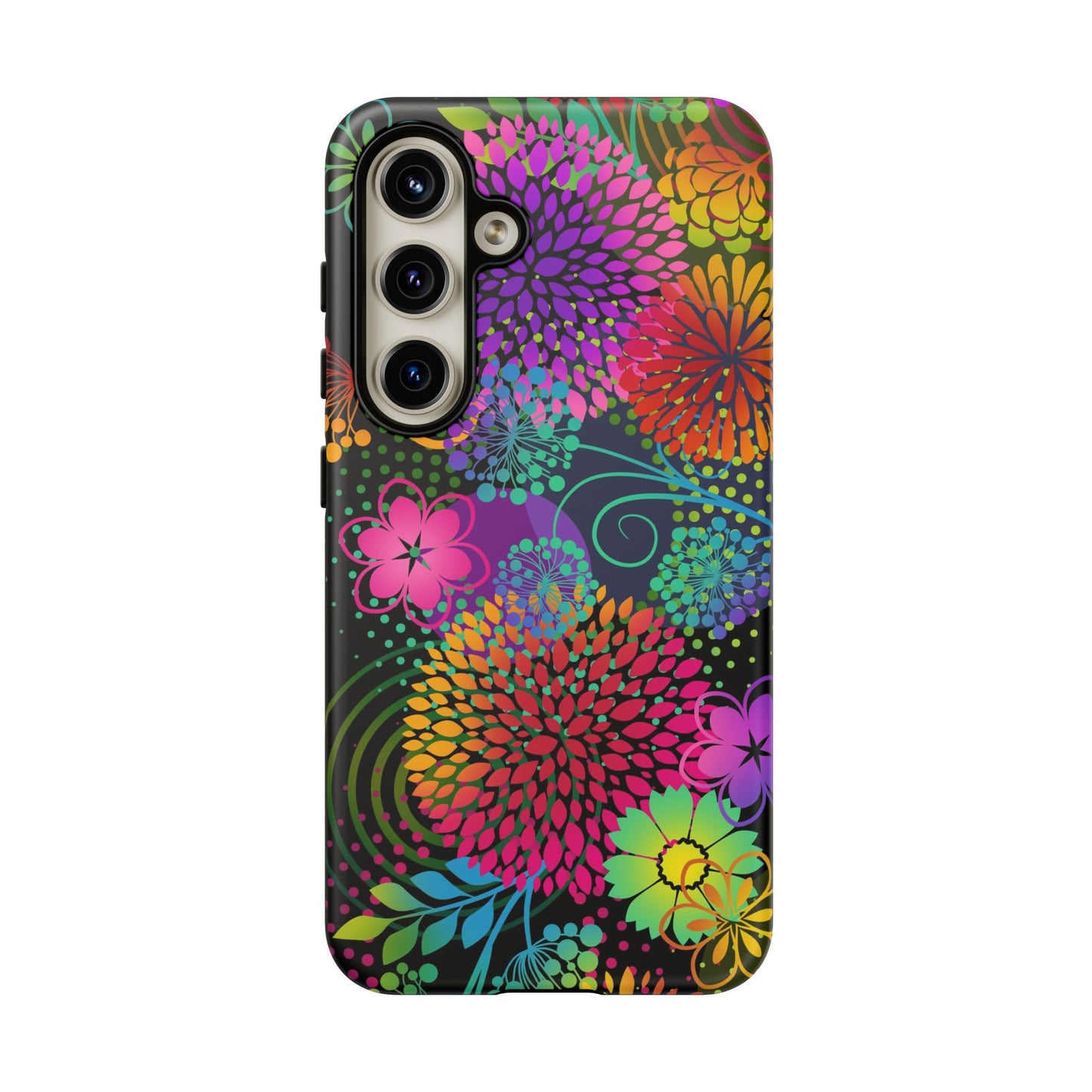 Samsung Galaxy Series Tough Case-Phone Case:  Unusual Garden [Flower Border]
