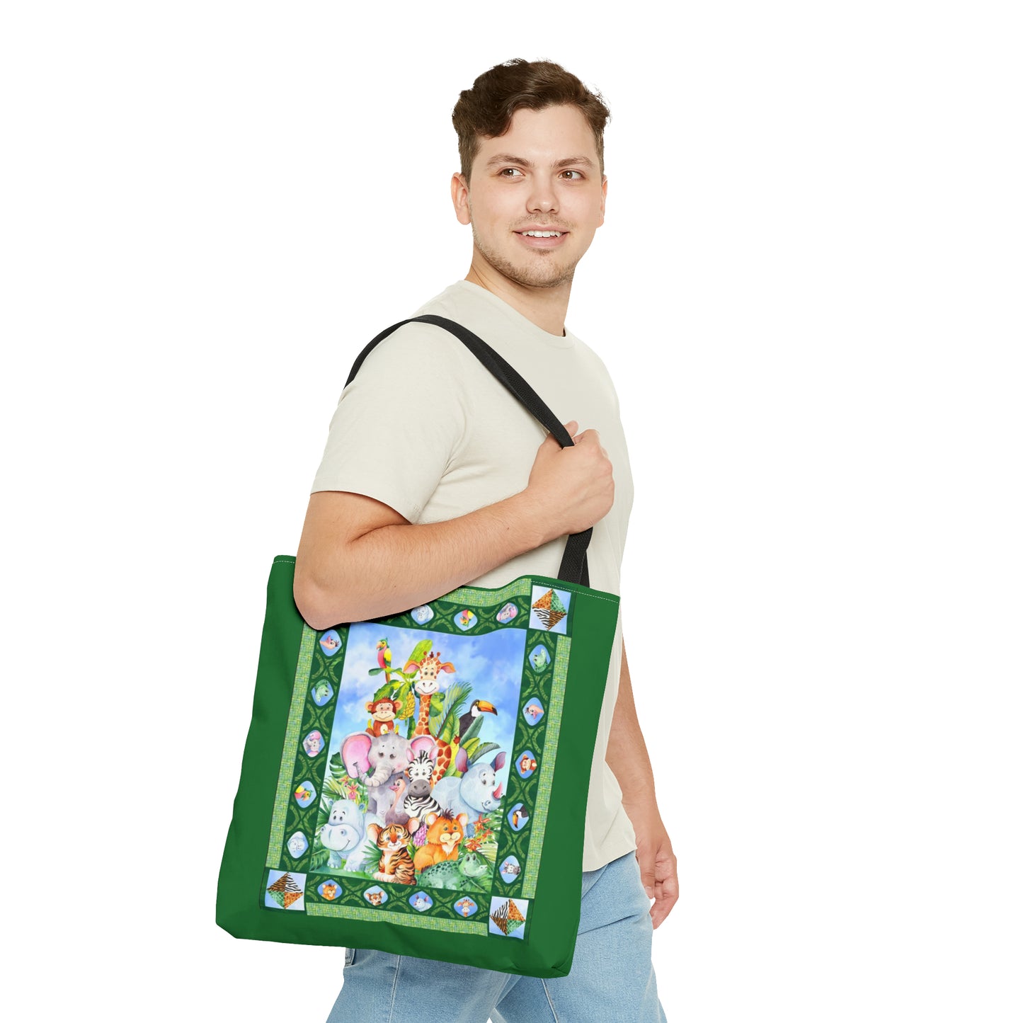 Tote Bag:  large-18x18;  "Jungle Friends" [Panel]