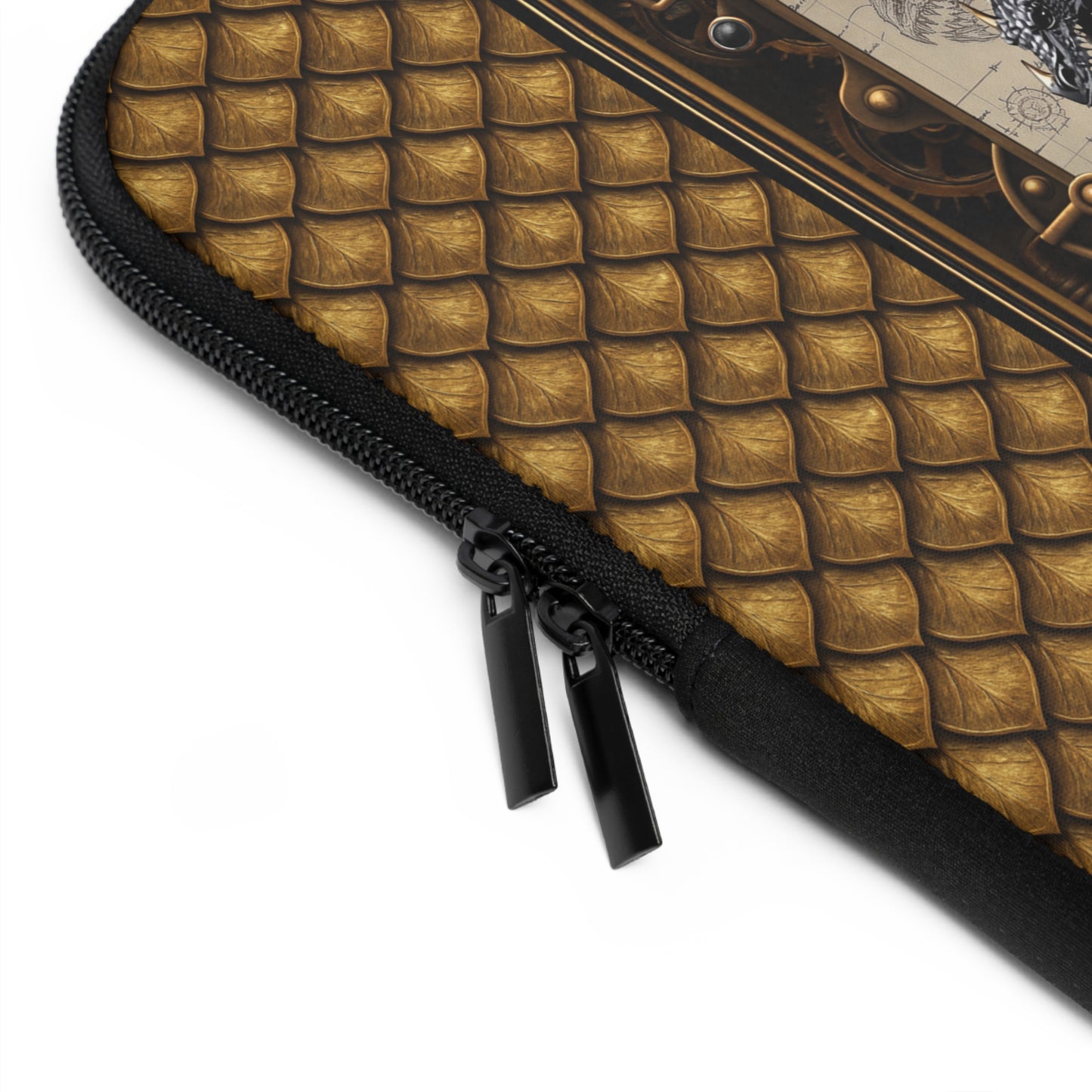 Laptop Sleeve (Sizes:  13", 15", 17"):  Steampunk Dragons [Clock/Wings]
