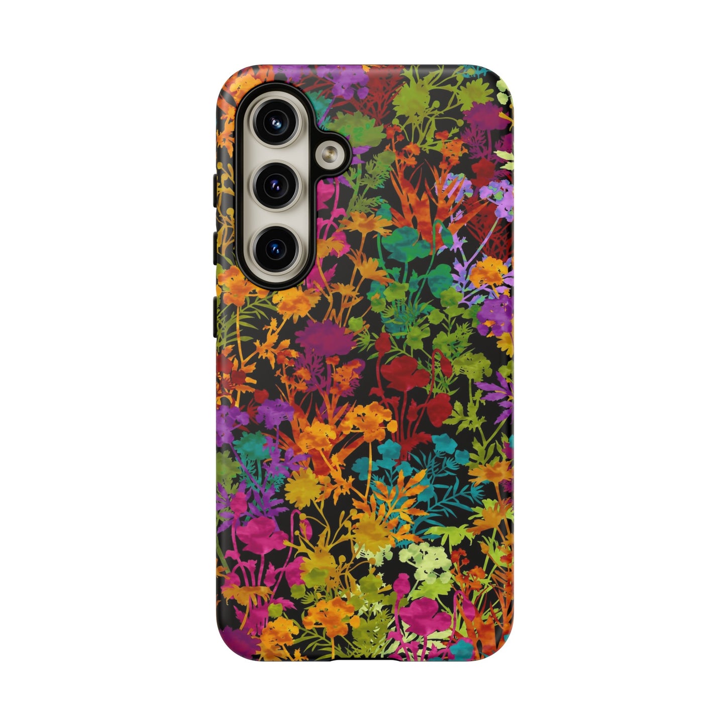 Samsung Galaxy Series Tough Case-Phone Case: Dreamscapes [Multi-Colored Flowers-Dark]