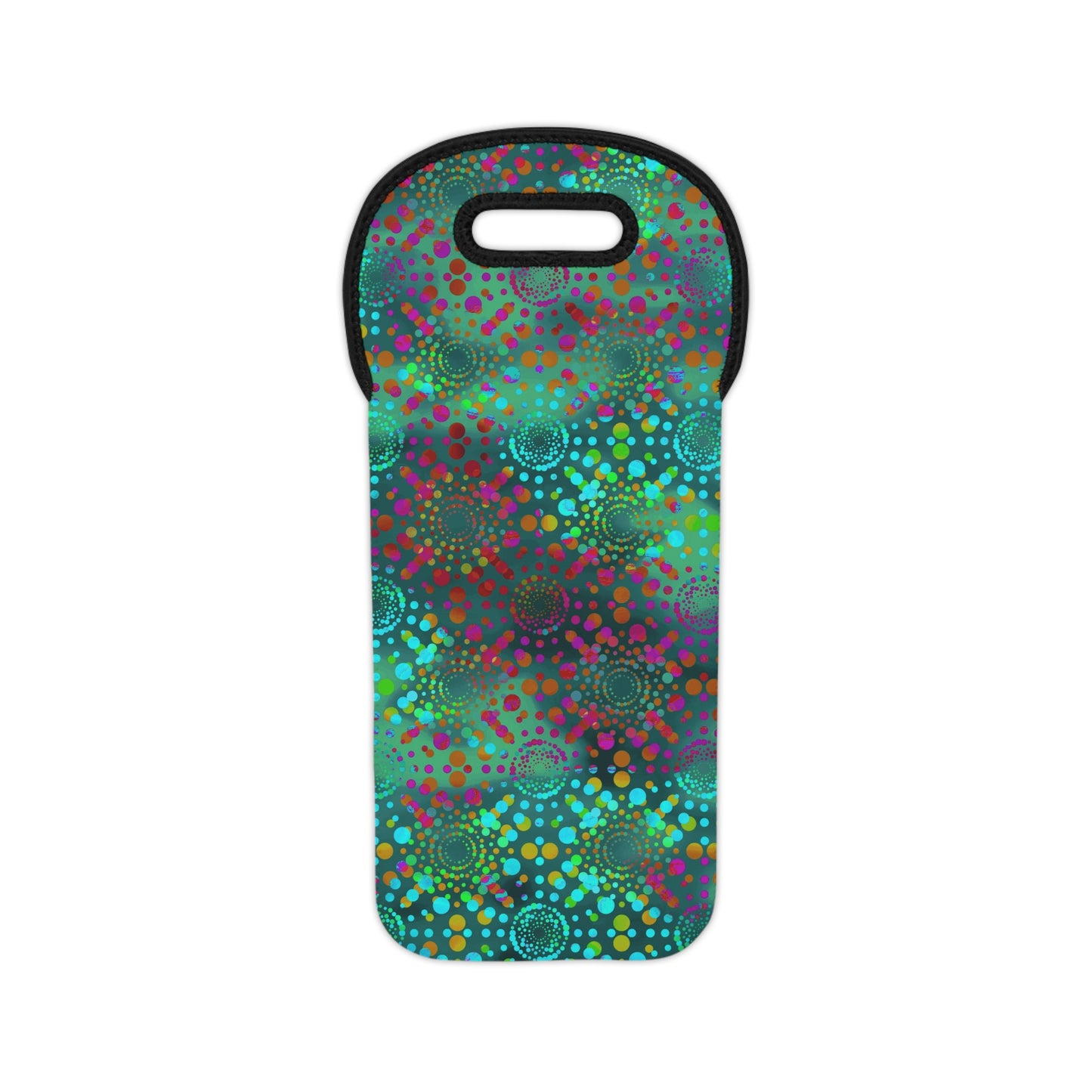 Colorful Wine Tote Bag:  Dreamscapes [Teal Bursts]