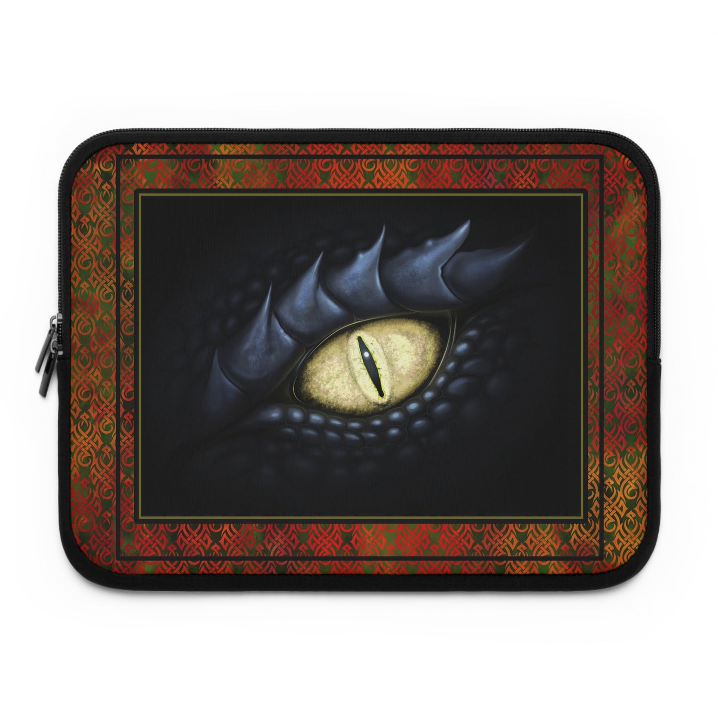 Laptop Sleeve:  "Dragons" [Fire Red; Black Eye];  13", 15", 17" - From "In the Beginning Fabrics".