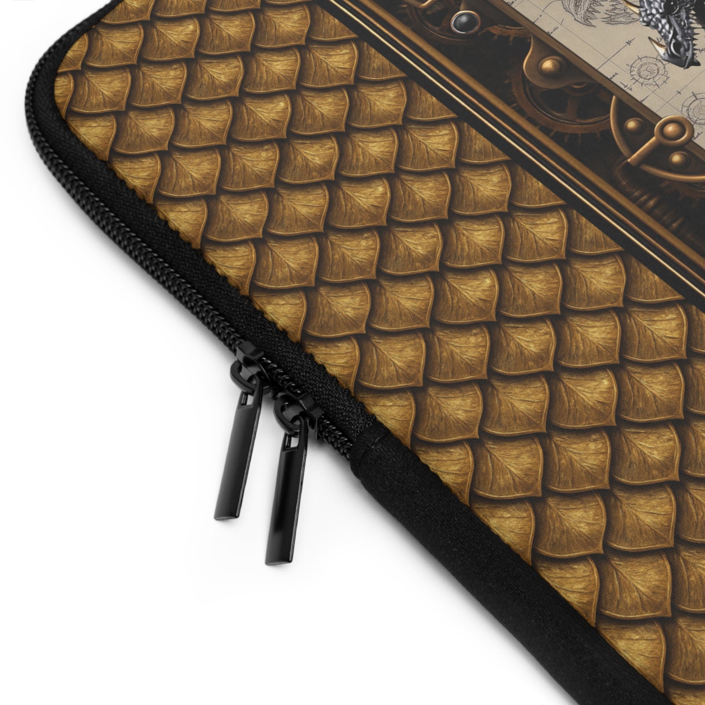 Laptop Sleeve (Sizes:  13", 15", 17"):  Steampunk Dragons [Clock/Wings]