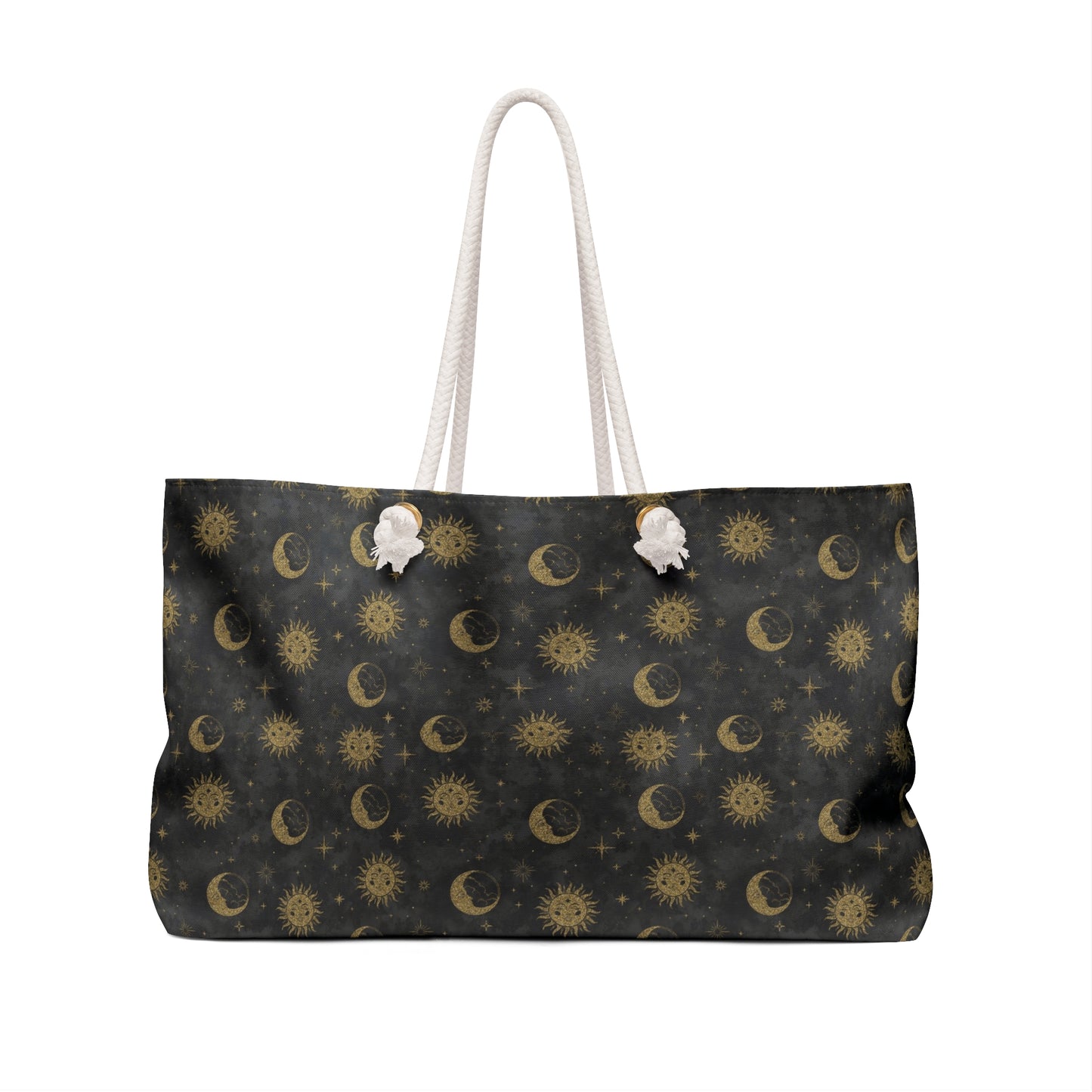 Weekender Tote Bag (Large):  The Sun, The Moon, And The Stars [Gold Speck-Sun/Moons]