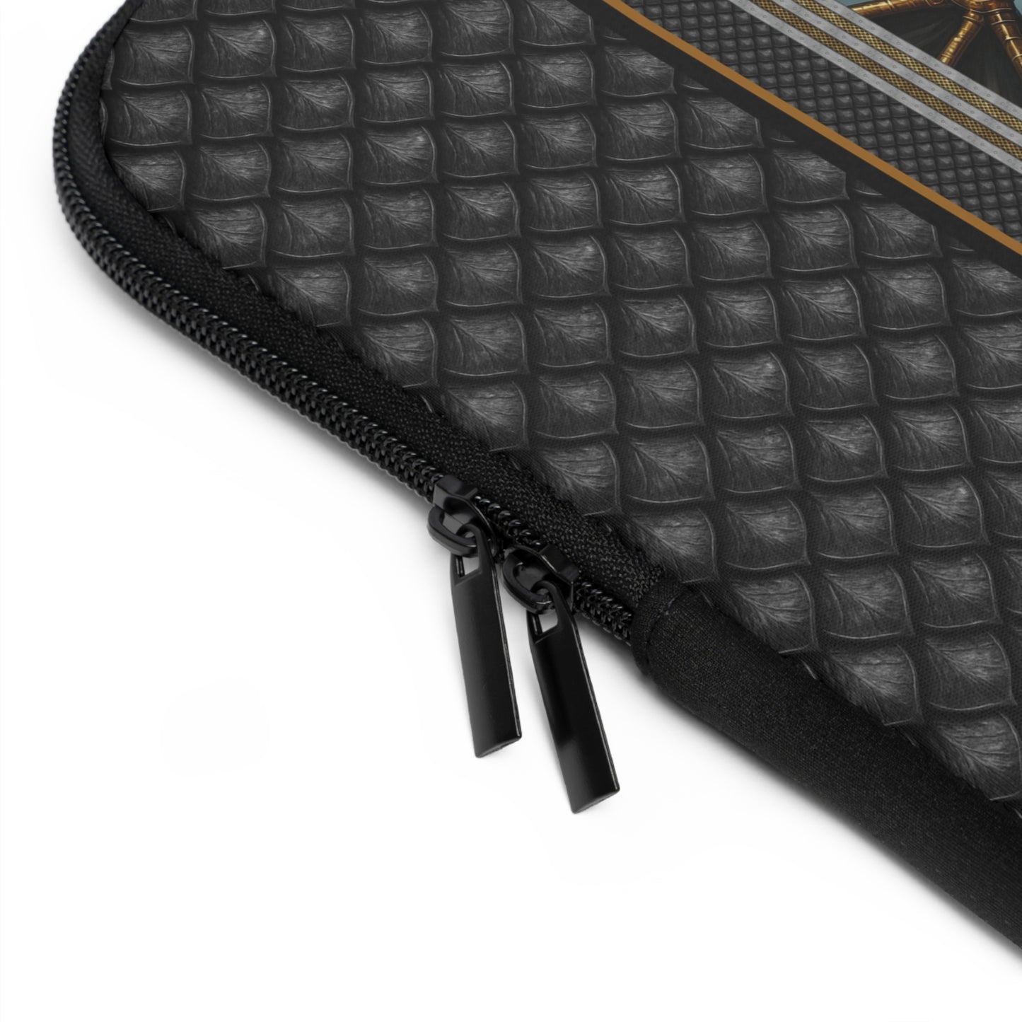 Laptop Sleeve (Sizes: 13", 15", 17"):  Steampunk Dragons [Dragon Panel W/Black Scales]
