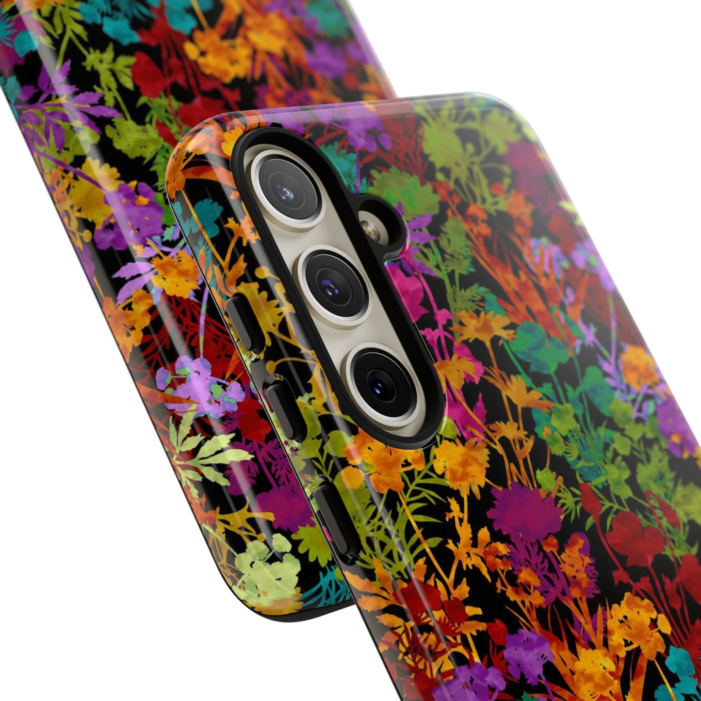 Samsung Galaxy Series Tough Case-Phone Case: Dreamscapes [Multi-Colored Flowers-Dark]