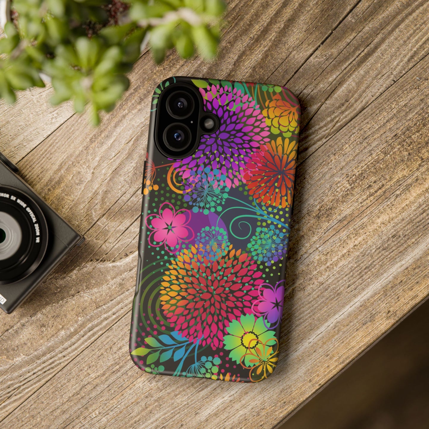 Apple I-Phone 16 (Series) Tough Case-Phone Case:  Unusual Garden [Bright Flowers]