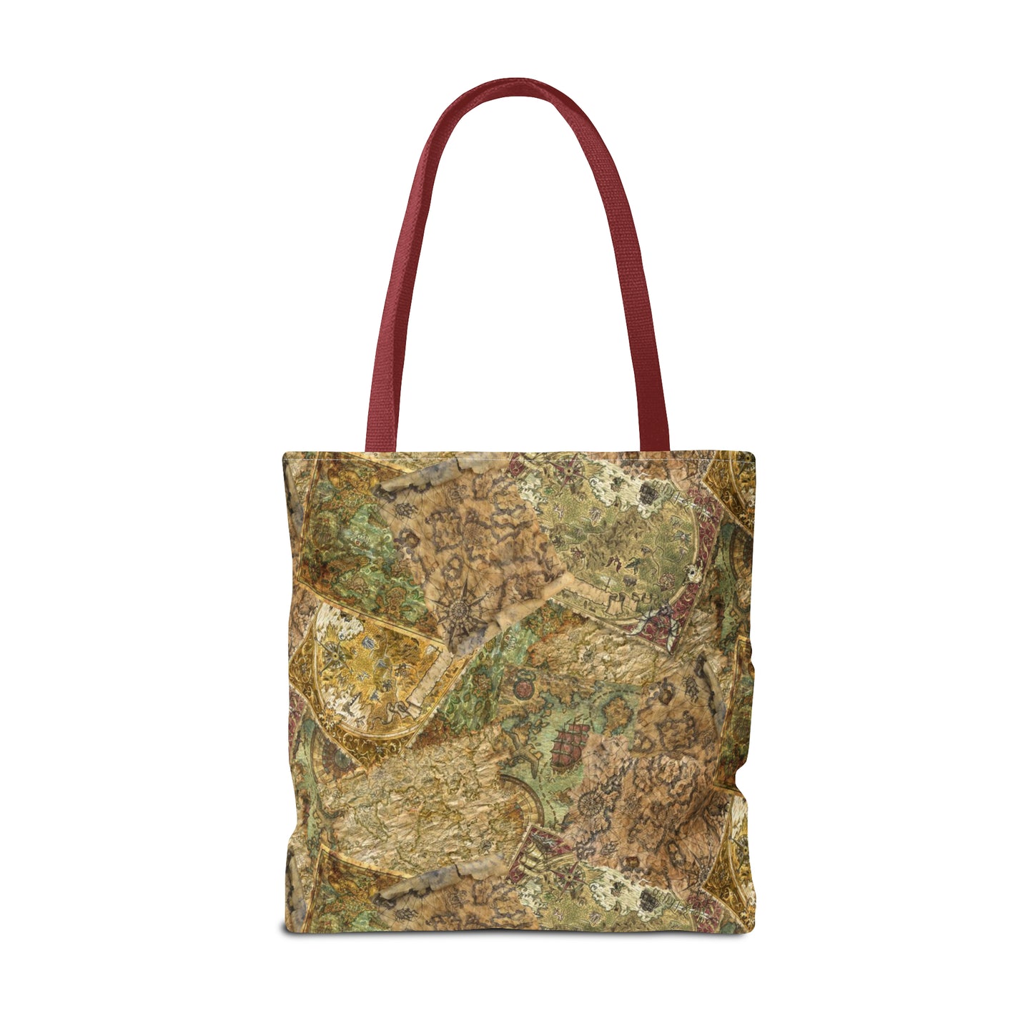 Tote Bag:  large-18x18;  "Legendary Journeys" [Maps-Panel]
