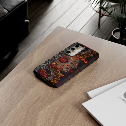 Samsung Galaxy Series Tough Case-Phone Case: Dragons-Red Fury Border