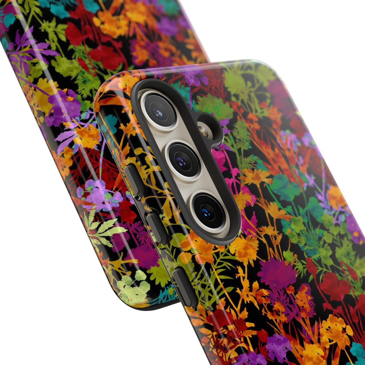 Samsung Galaxy Series Tough Case-Phone Case: Dreamscapes [Multi-Colored Flowers-Dark]