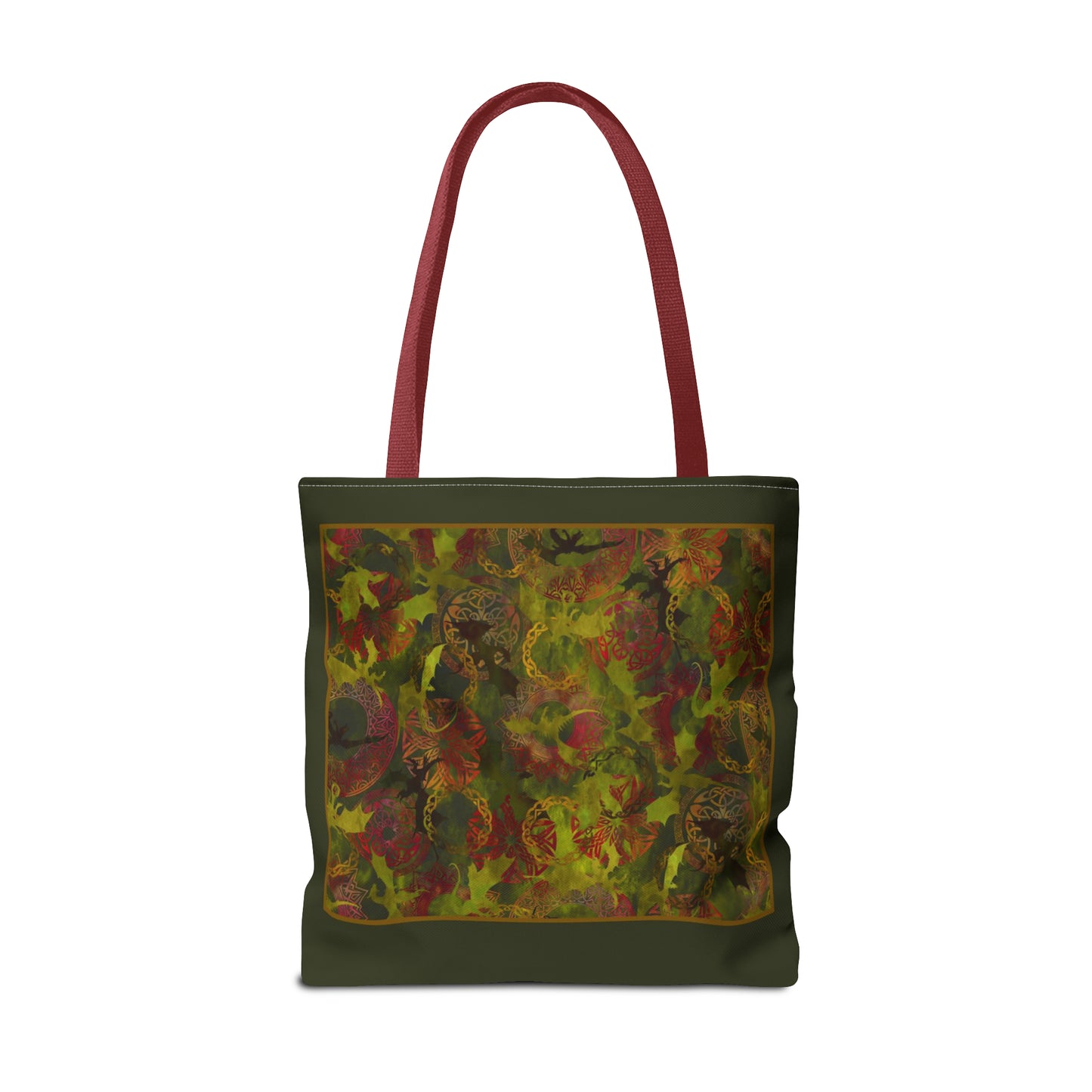 Tote Bag:  large-18x18;  "Dragons" [Green Panel]