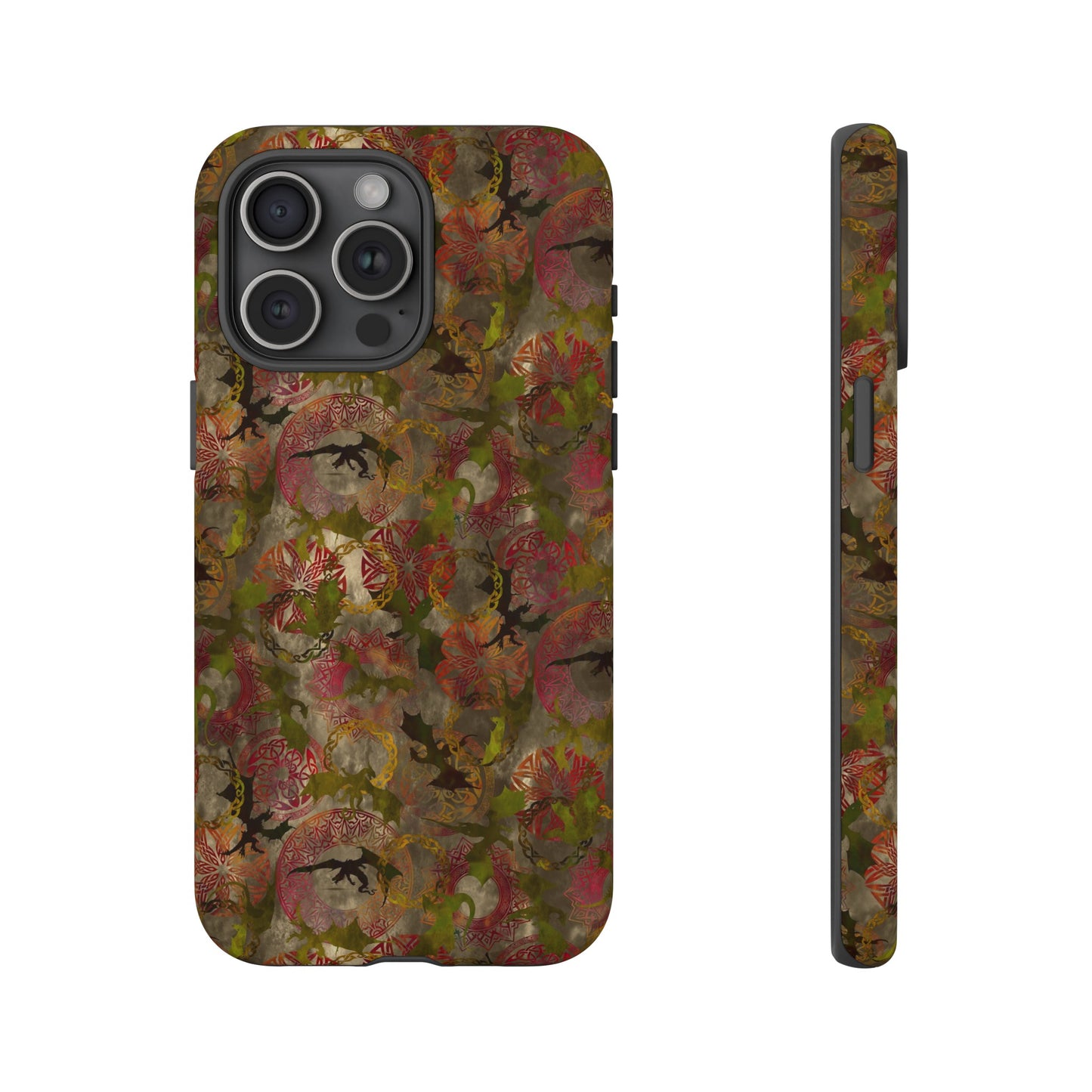 Apple I-Phone 15 Tough Case-Phone Case:  Dreamscapes [Bright Flowers]