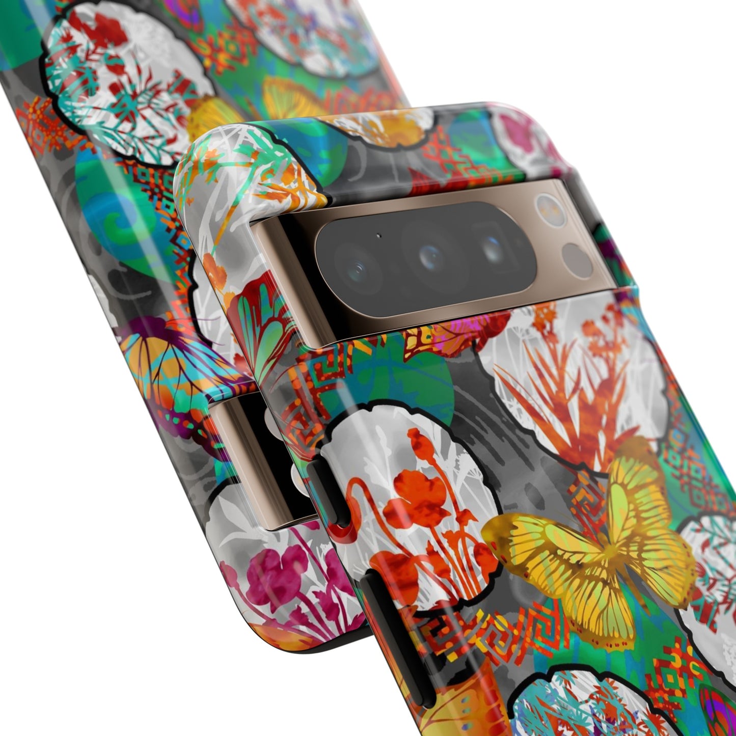 Android Google Pixel (Series) Tough Case-Phone Case:  Dreamscapes [Green Butterflies]