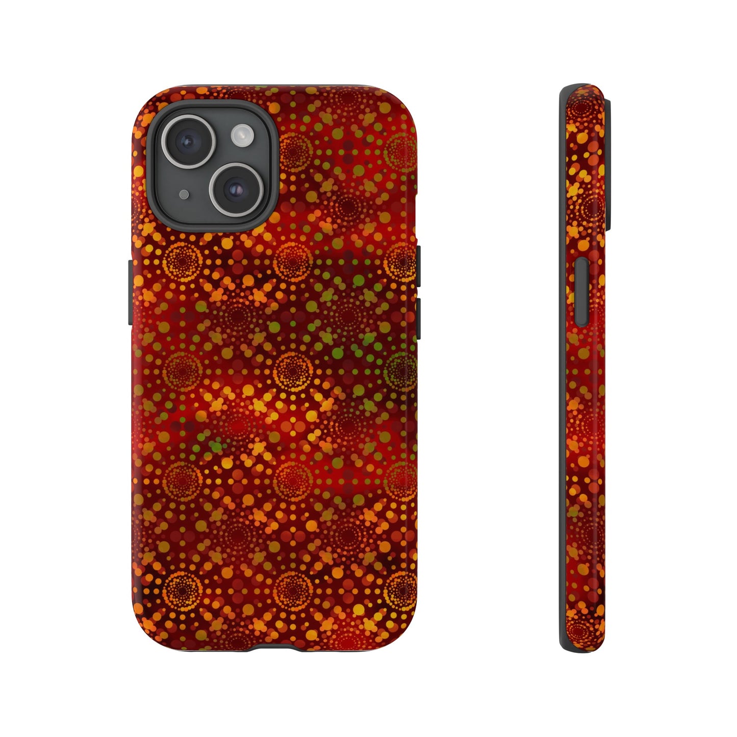 Apple I-Phone 14 (Series)-Tough Case-Phone Case:  Dreamscapes [Red Kaleidoscopes]