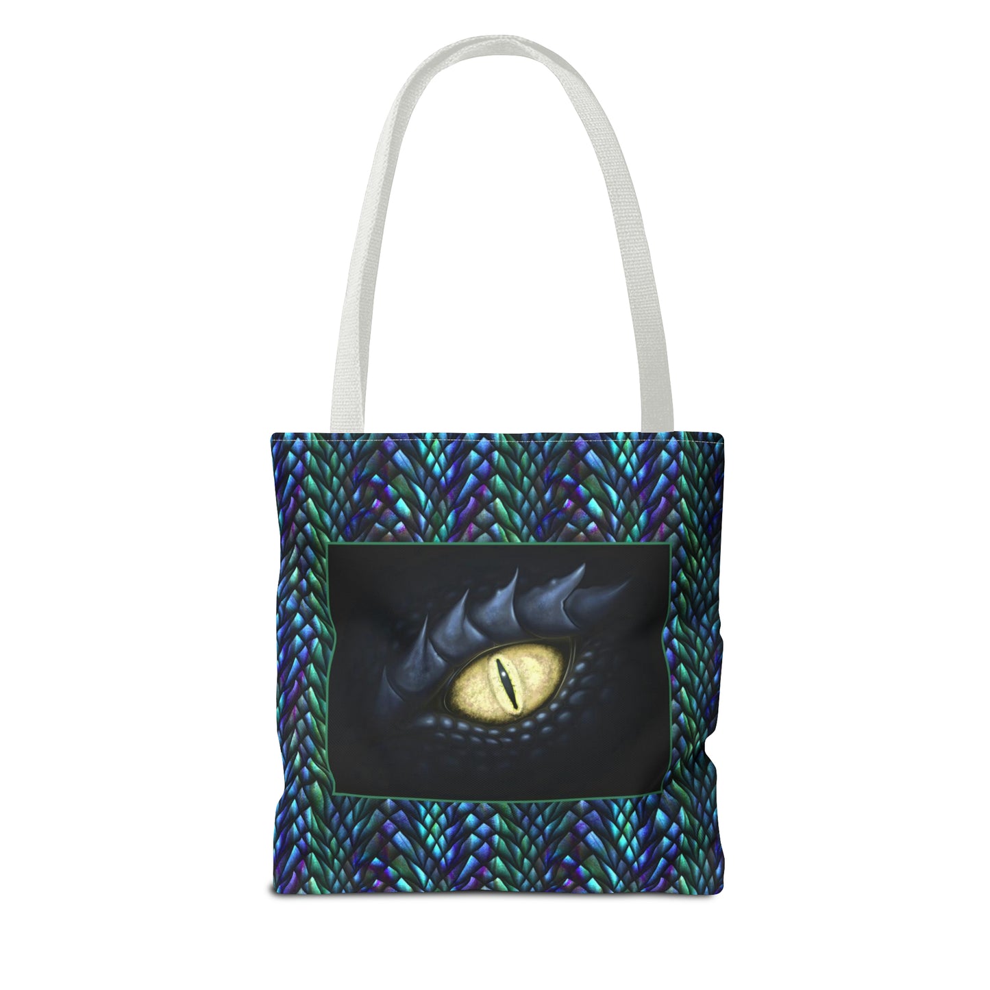 Tote Bag: large-18x18; "Dragons" [Sheen Scales 1-Black Eye W/White]