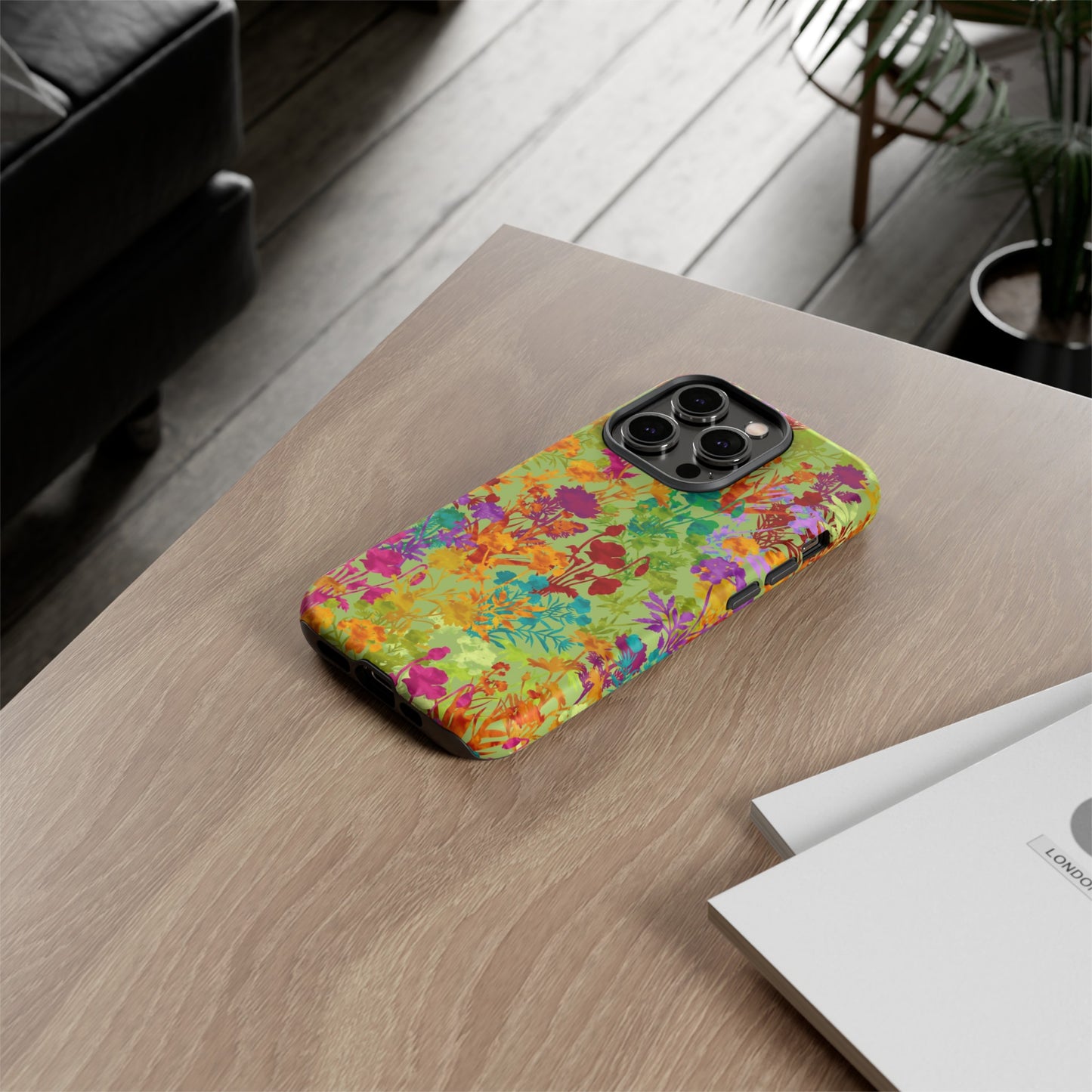Apple I-Phone 14 (Series)-Tough Case-Phone Case:  Dreamscapes [Multi-Colored Flower-Yellow]