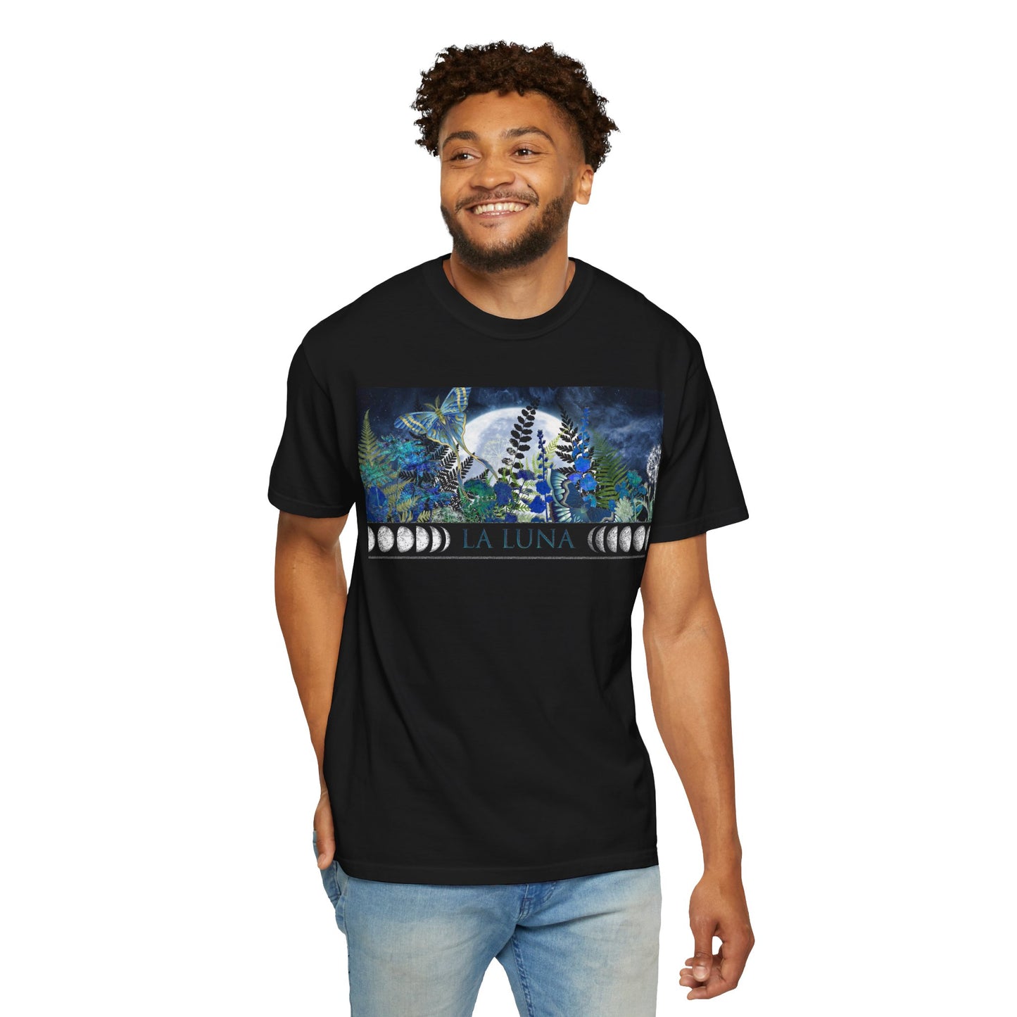 Unisex Heavy Cotton Tee:  "La Luna" [Banner/Panel]