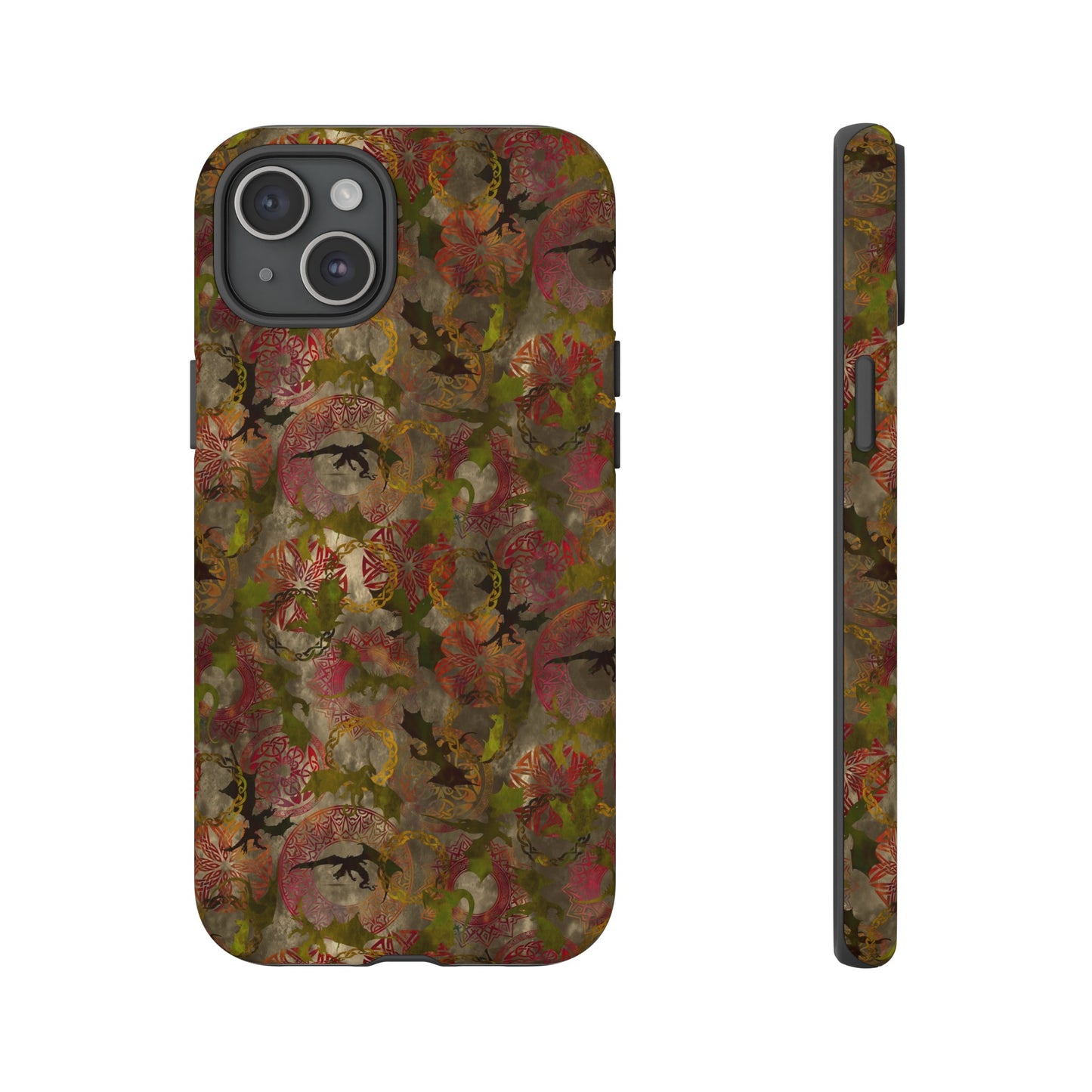 Apple I-Phone 15 Tough Case-Phone Case:  Dreamscapes [Bright Flowers]