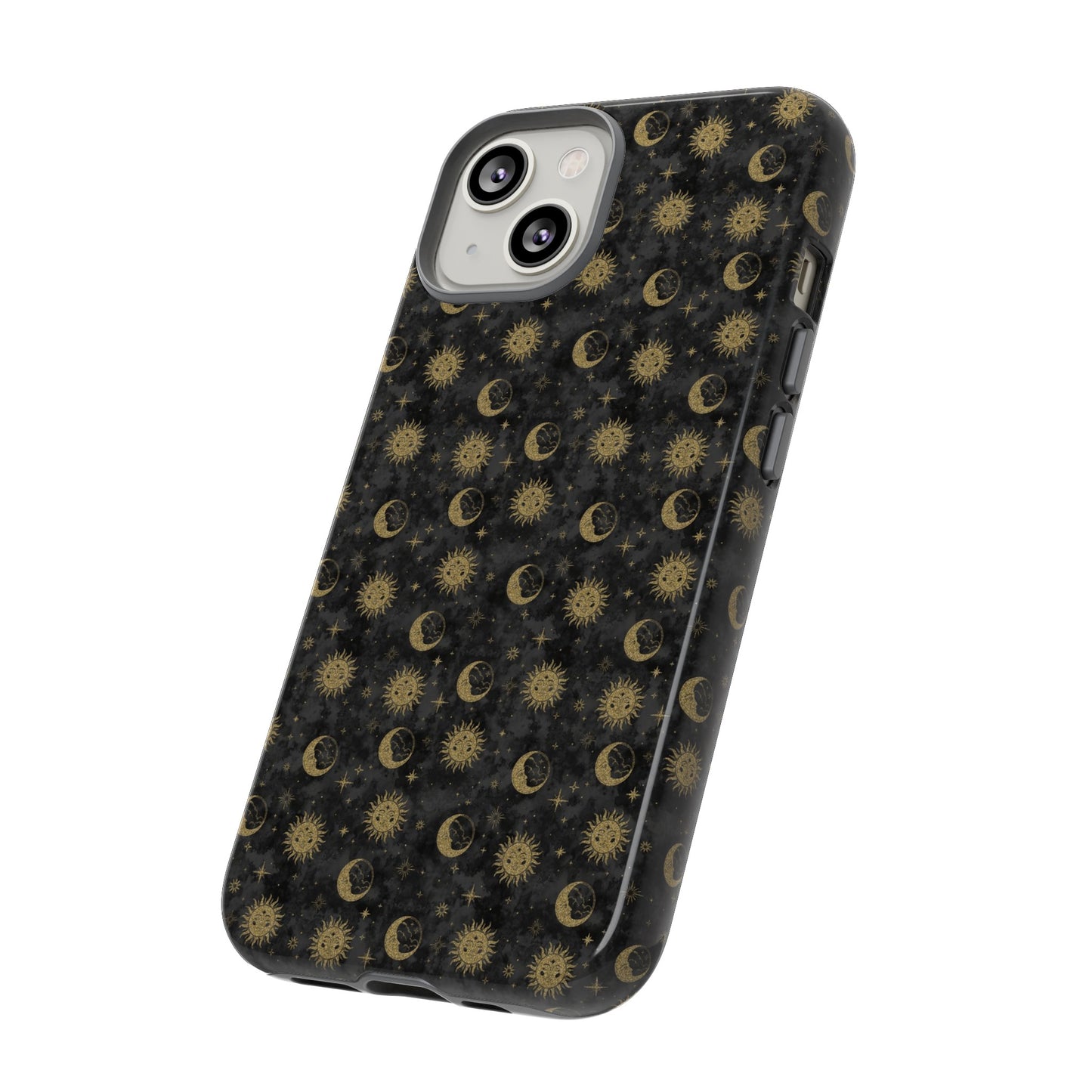 Apple I-Phone 14 (Series)-Tough Case-Phone Case: The Sun, The Moon, And The Stars [Gold Suns, Smiling Moons]